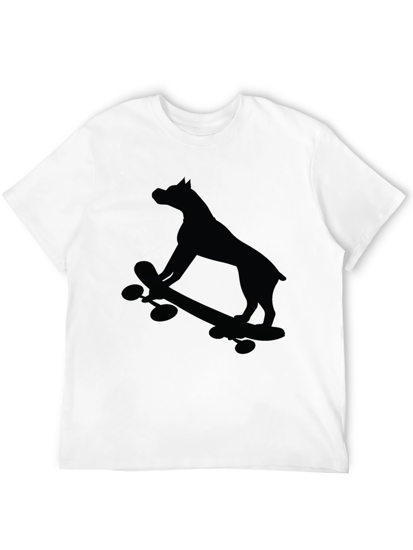 Dog on Skateboard Graphic Tee - Black T-Shirt