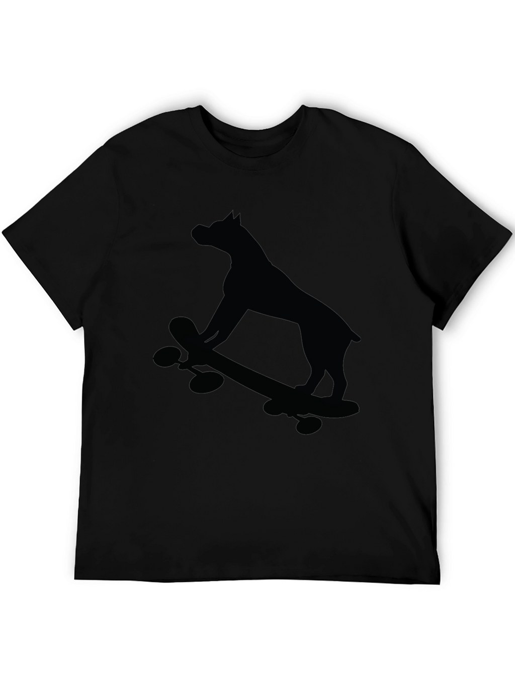 Dog on Skateboard Graphic Tee - Black T-Shirt