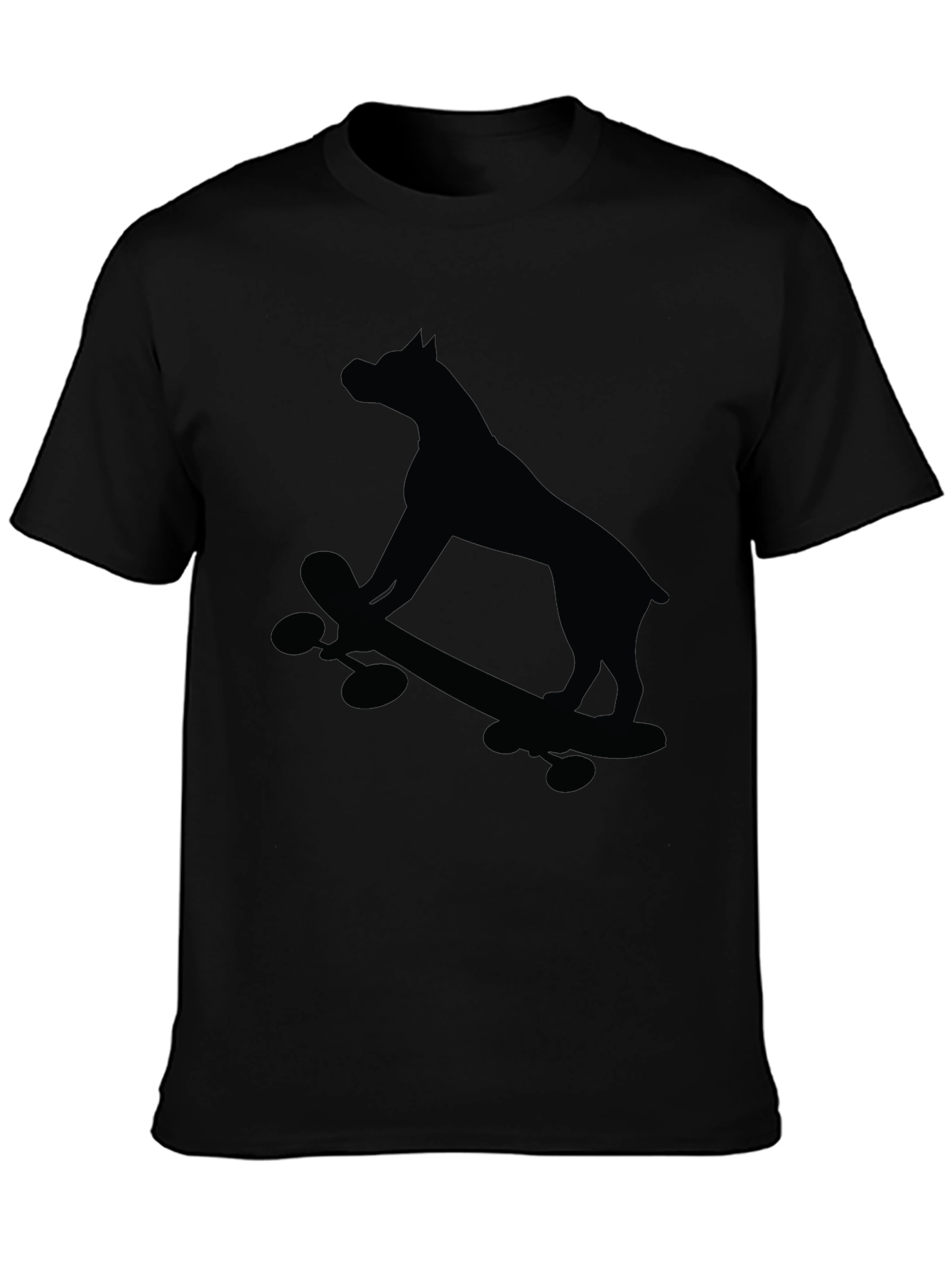 Dog on Skateboard Graphic Tee - Black T-Shirt