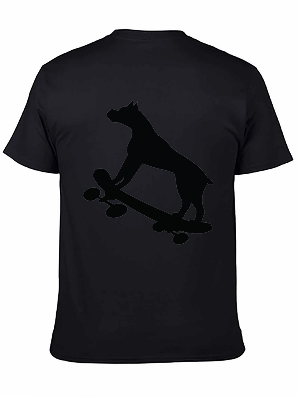 Dog on Skateboard Graphic Tee - Black T-Shirt