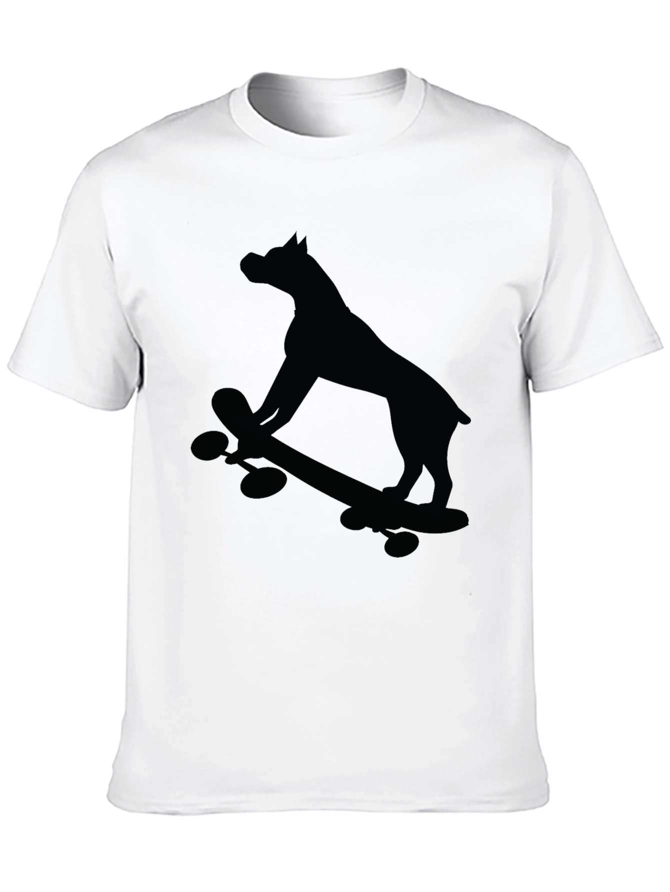 Dog on Skateboard Graphic Tee - Black T-Shirt