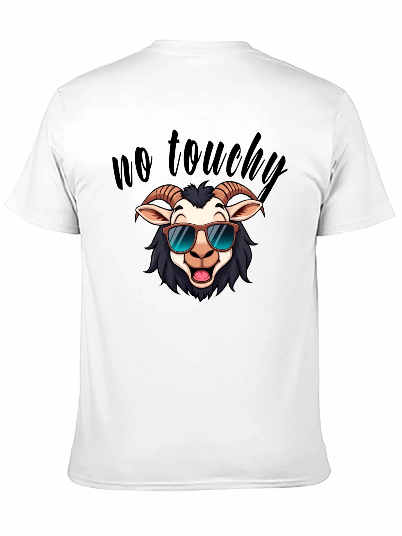 Cool Goat Graphic Tee - No Touchy Funny Shirt