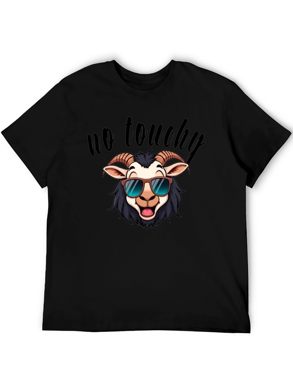 Cool Goat Graphic Tee - No Touchy Funny Shirt