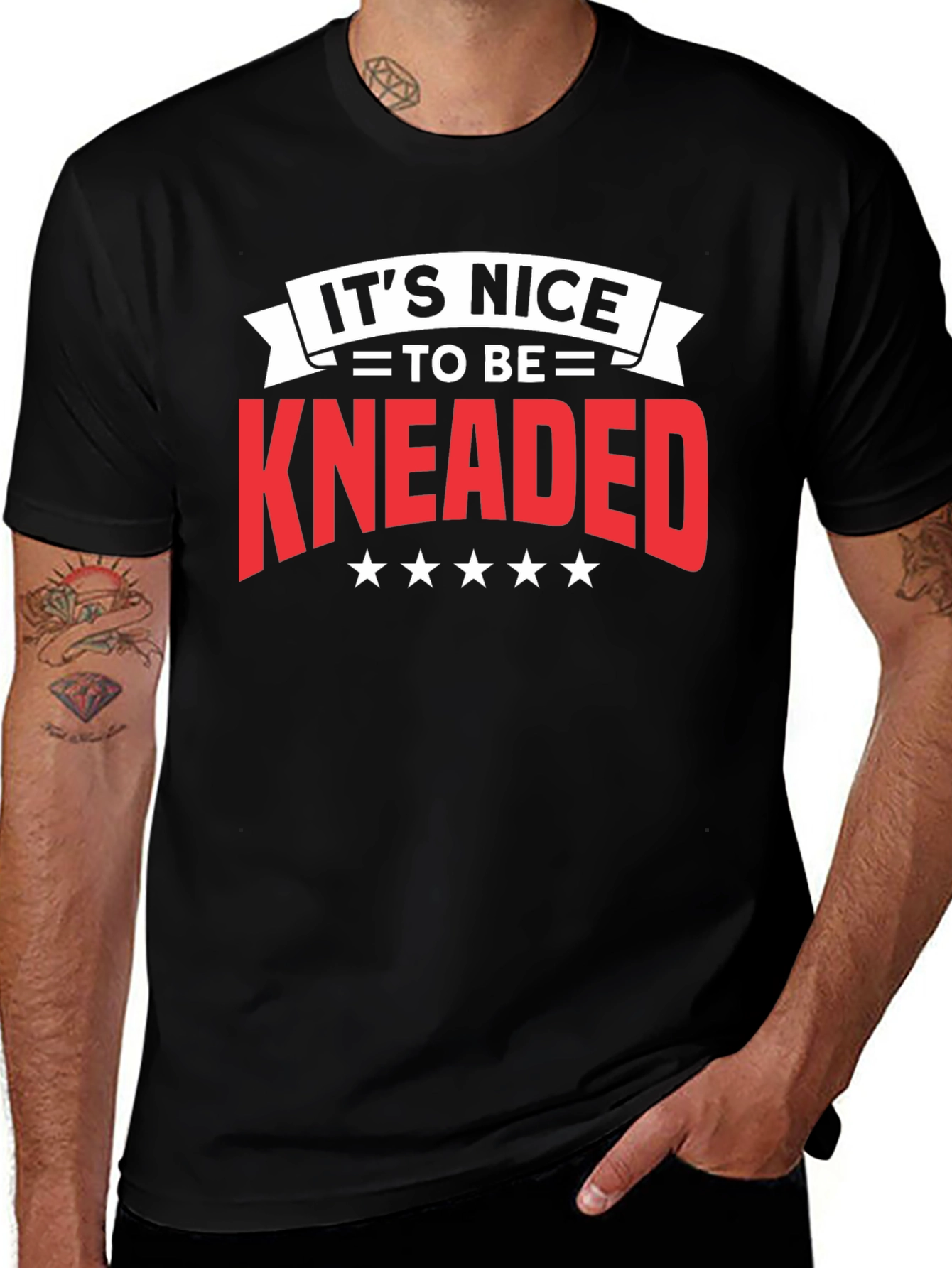 Its Nice To Be Kneaded Black T-Shirt