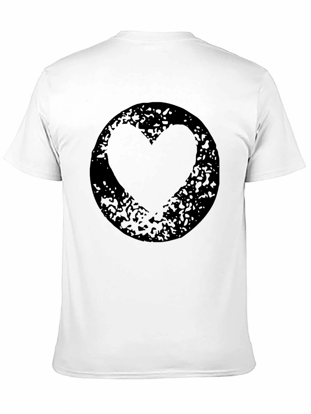 Grunge Heart Circle Black T-Shirt