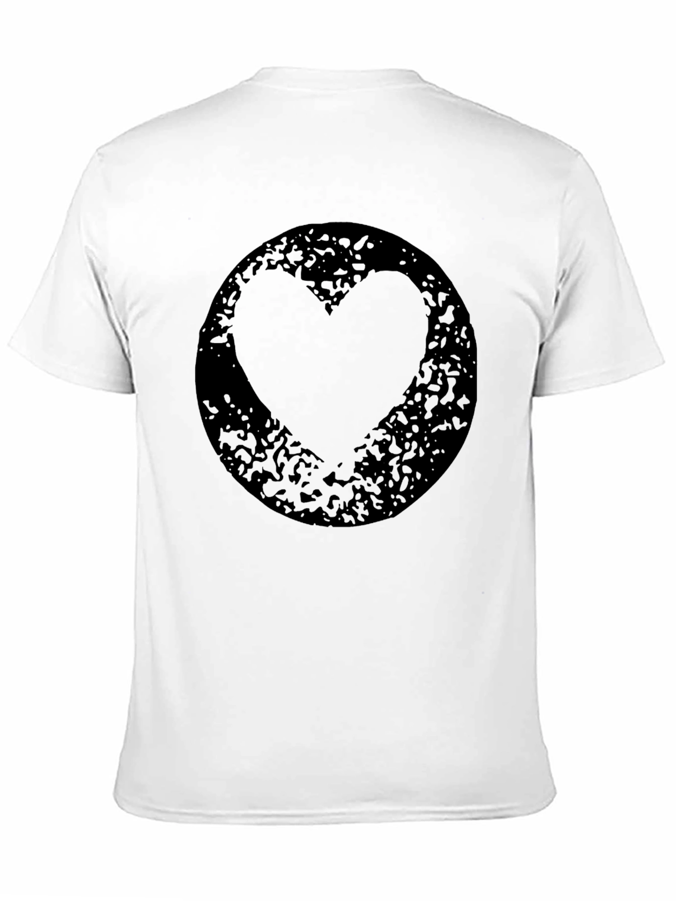 Grunge Heart Circle Black T-Shirt