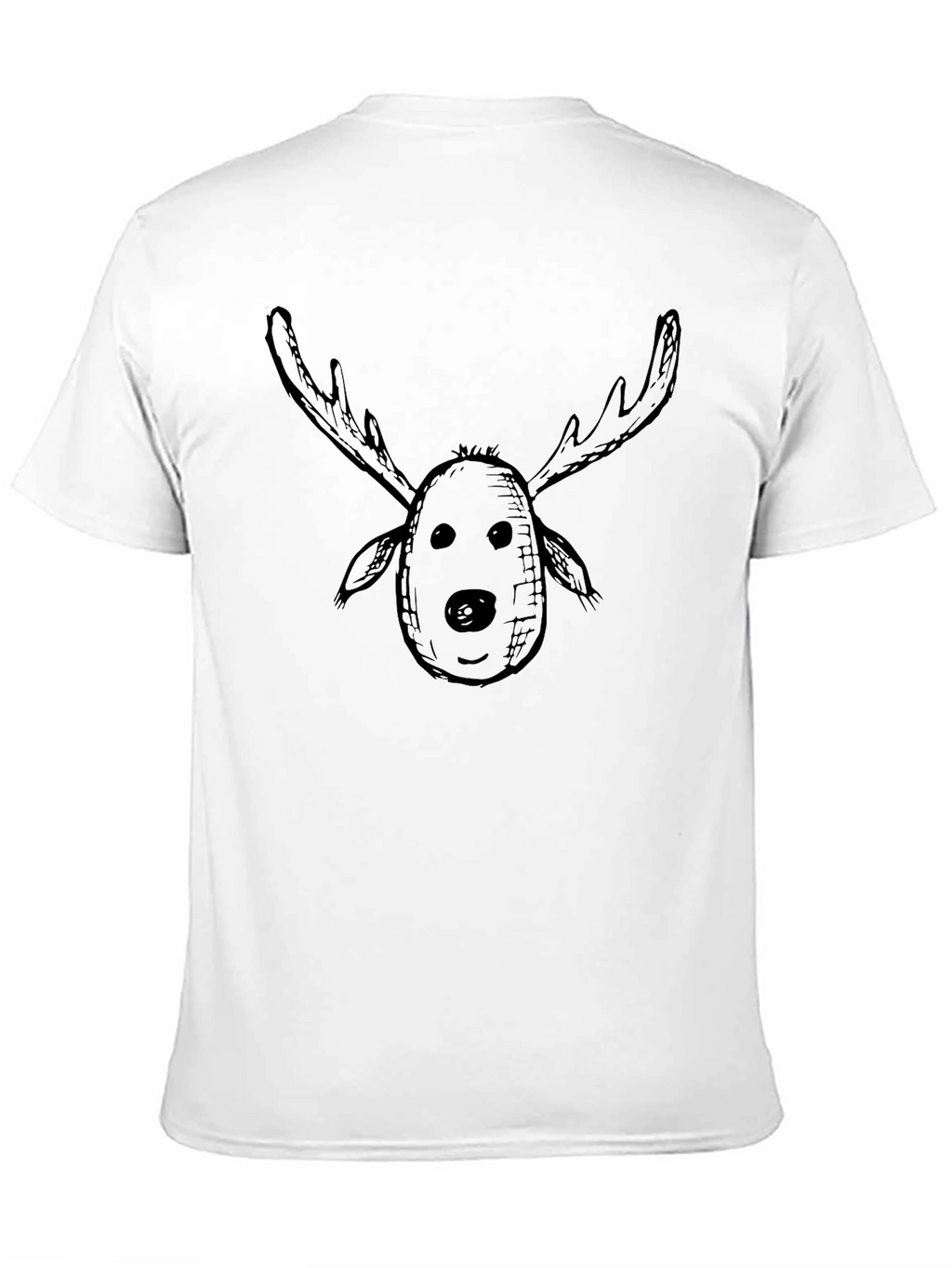 Mens Black Reindeer Graphic T-Shirt