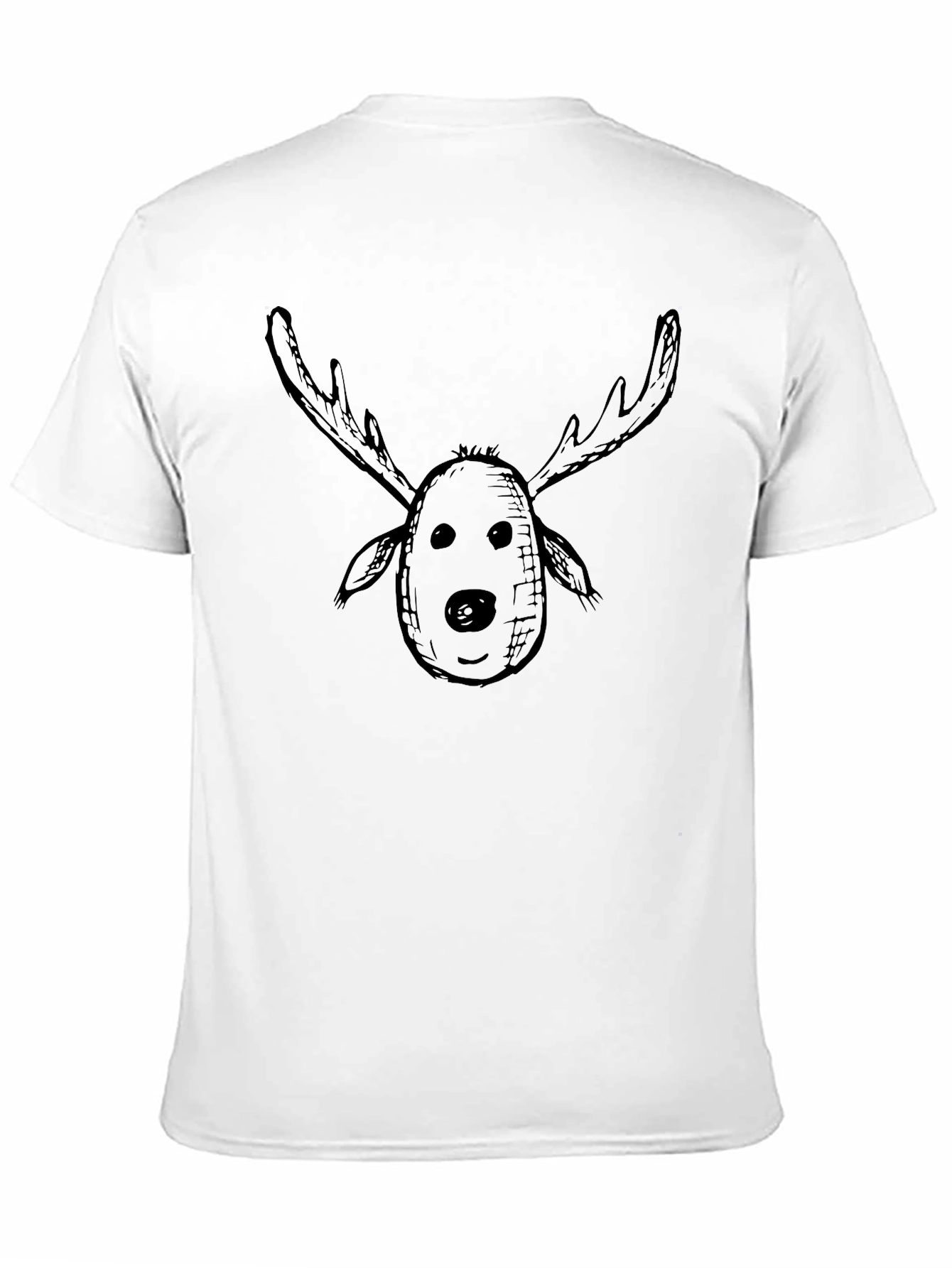 Mens Black Reindeer Graphic T-Shirt
