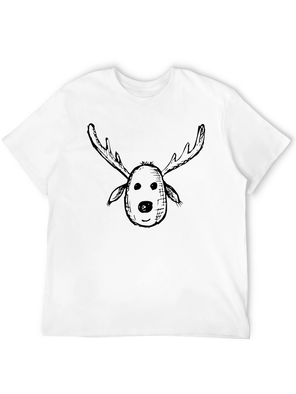 Mens Black Reindeer Graphic T-Shirt