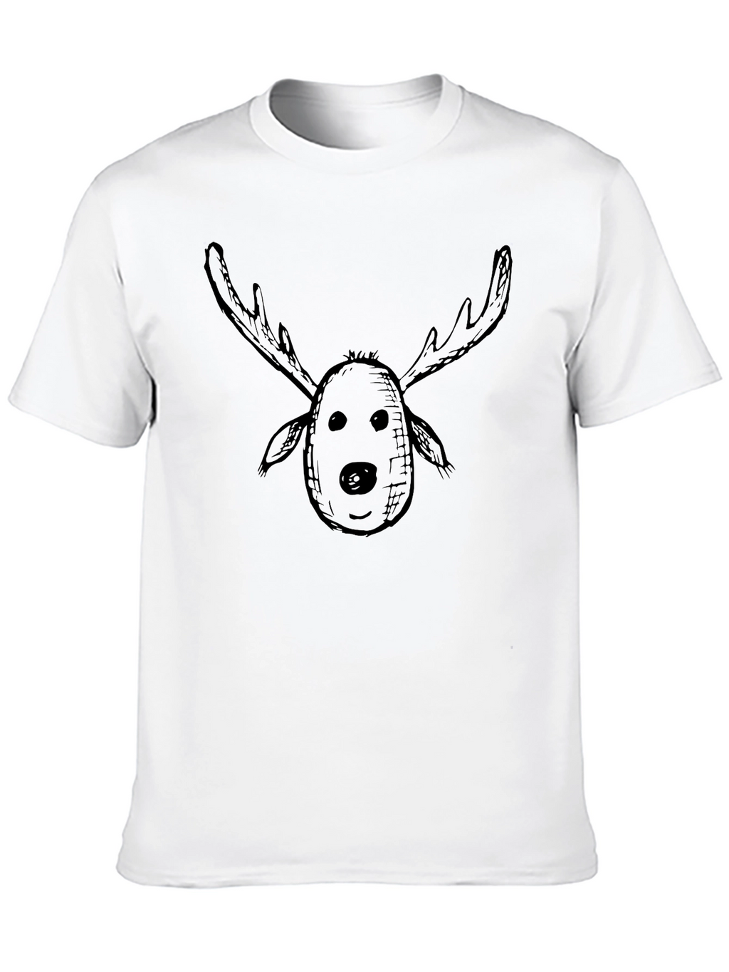 Mens Black Reindeer Graphic T-Shirt