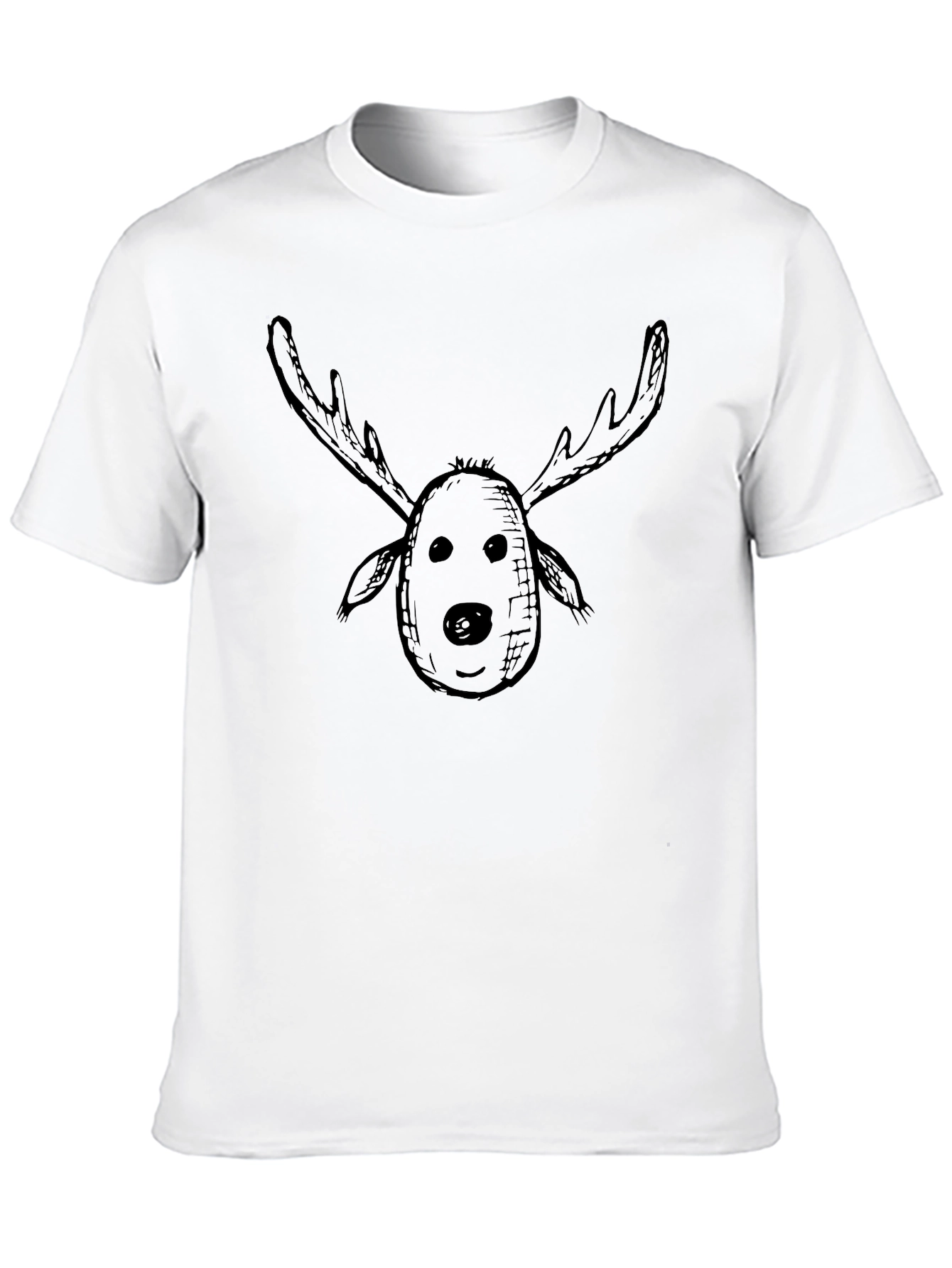 Mens Black Reindeer Graphic T-Shirt