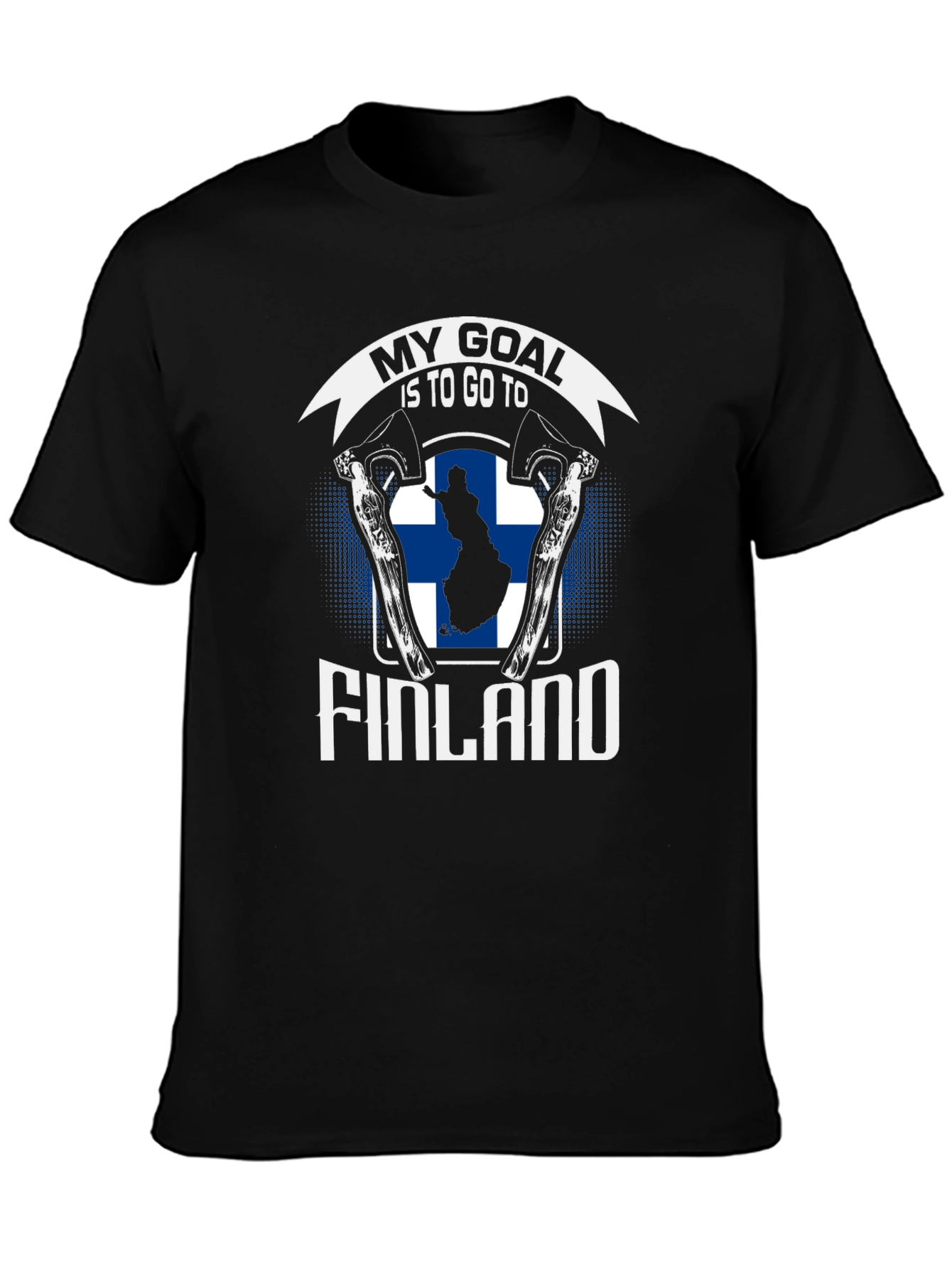 Finland Goal T-Shirt - Axe & Finnish Flag Design