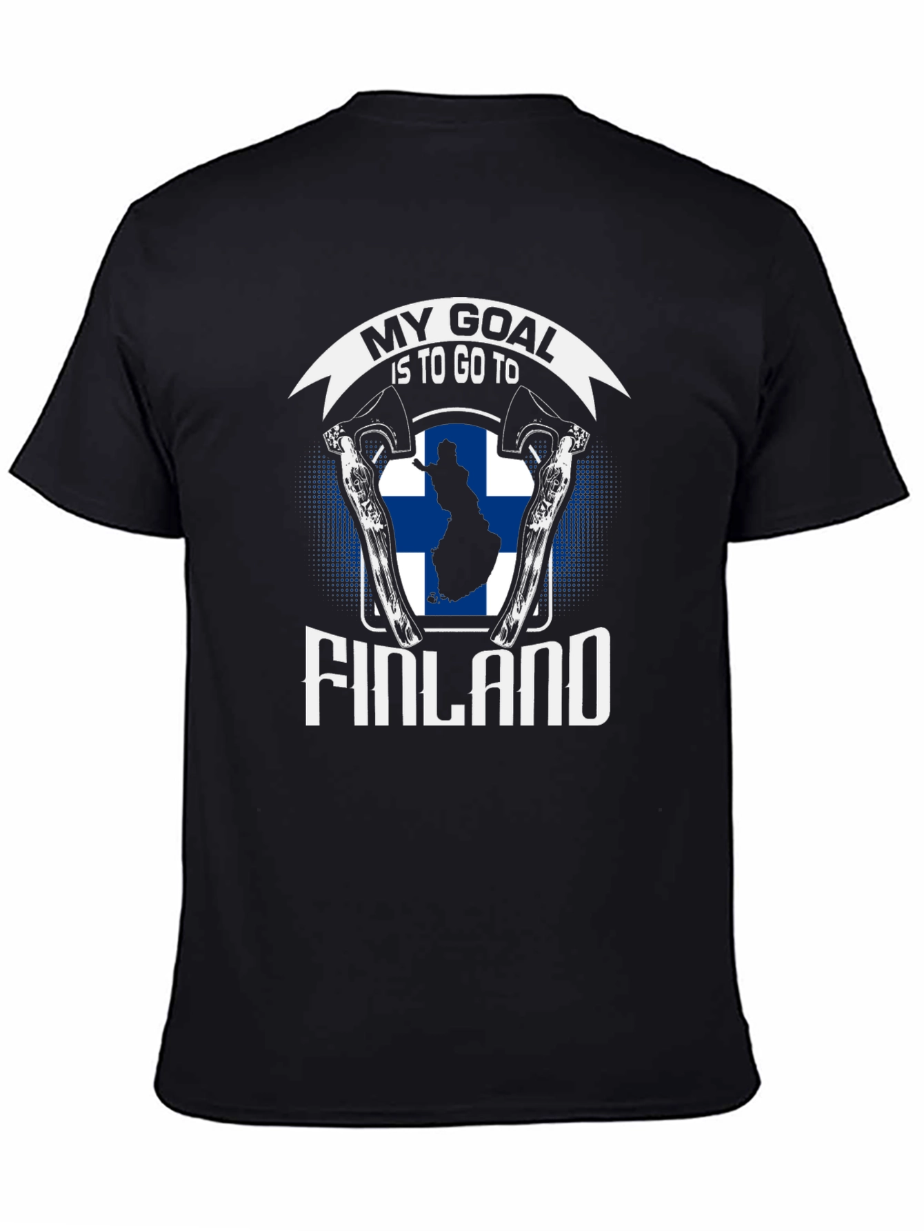 Finland Goal T-Shirt - Axe & Finnish Flag Design
