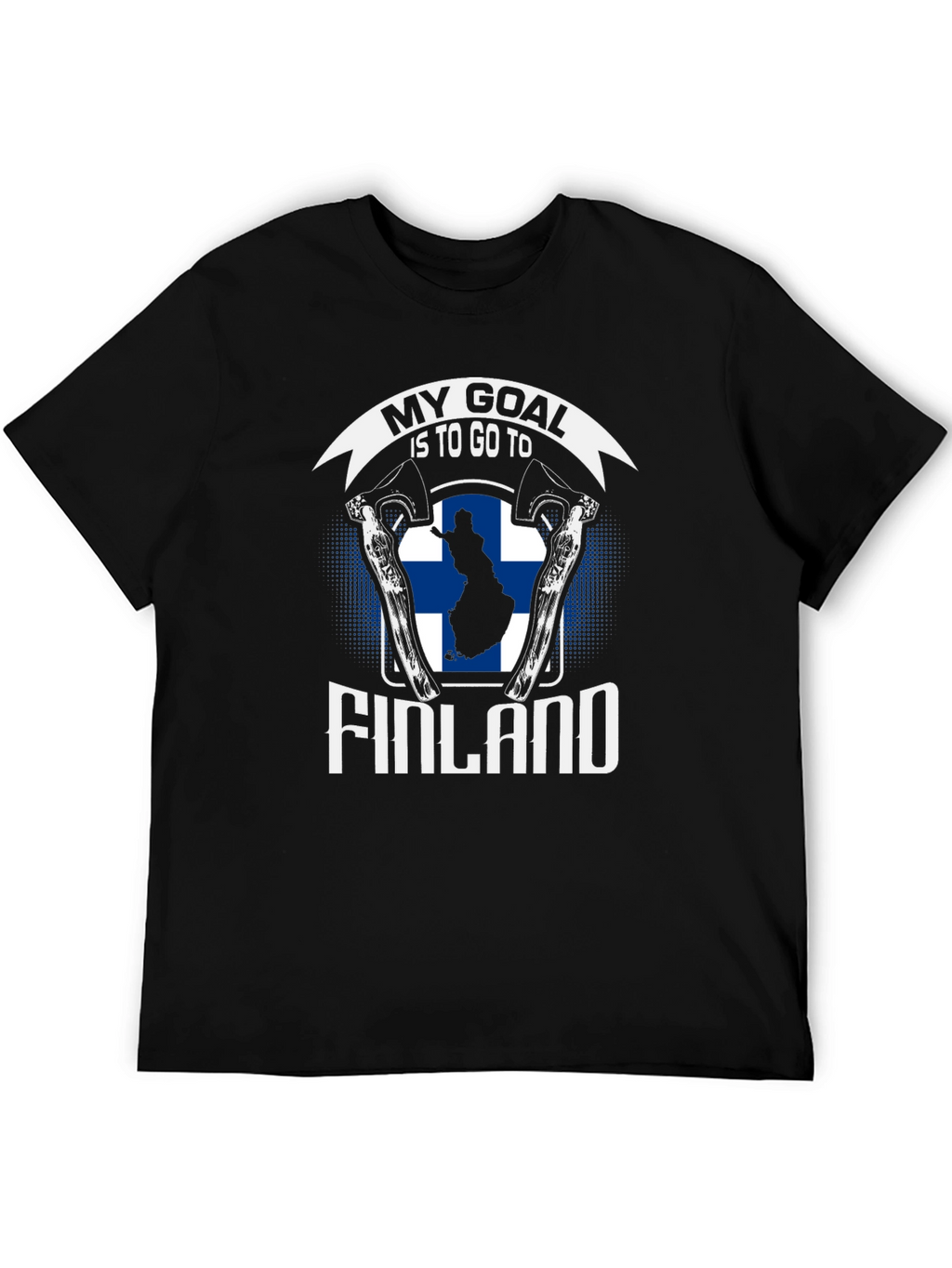 Finland Goal T-Shirt - Axe & Finnish Flag Design