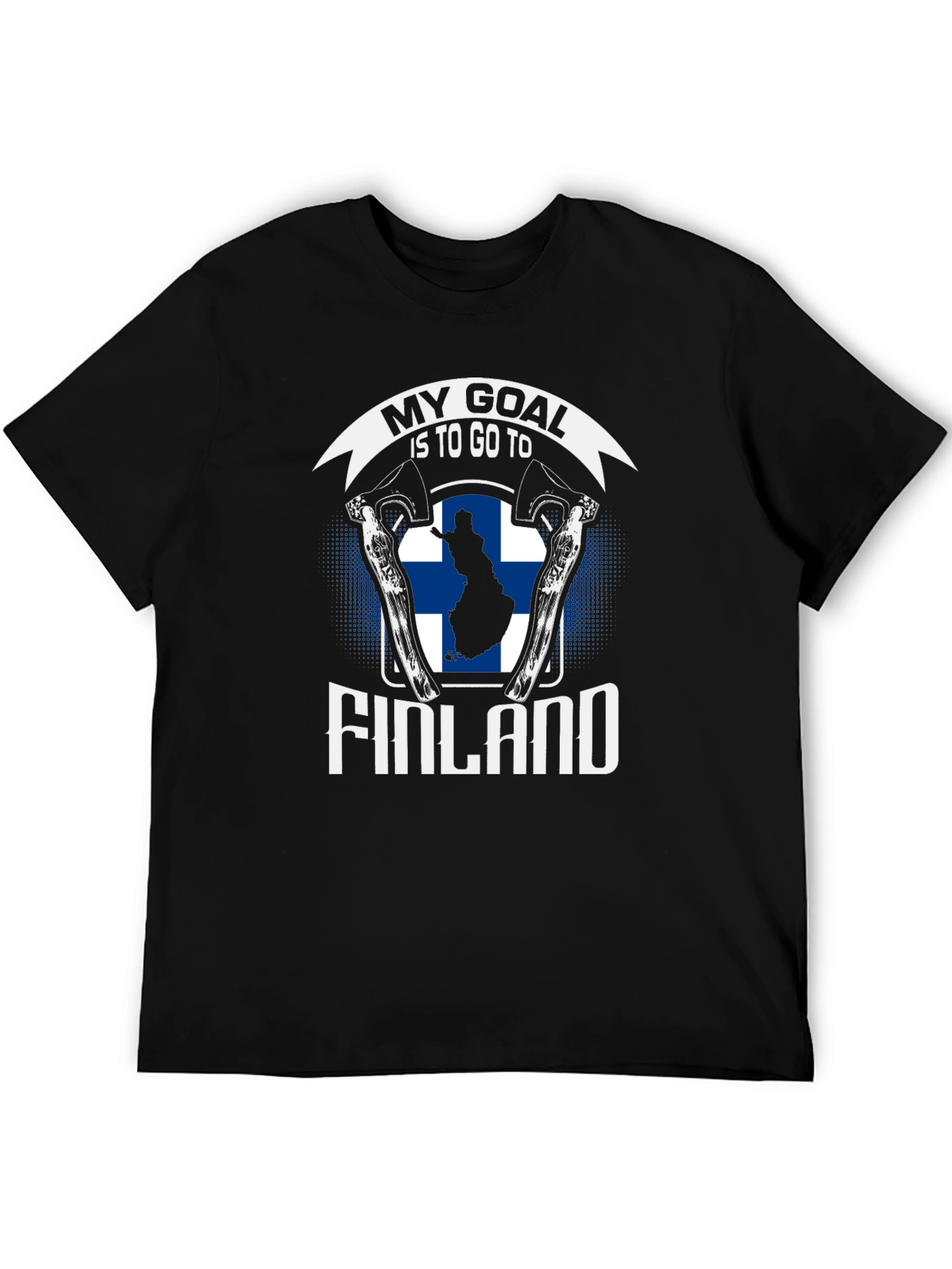 Finland Goal T-Shirt - Axe & Finnish Flag Design