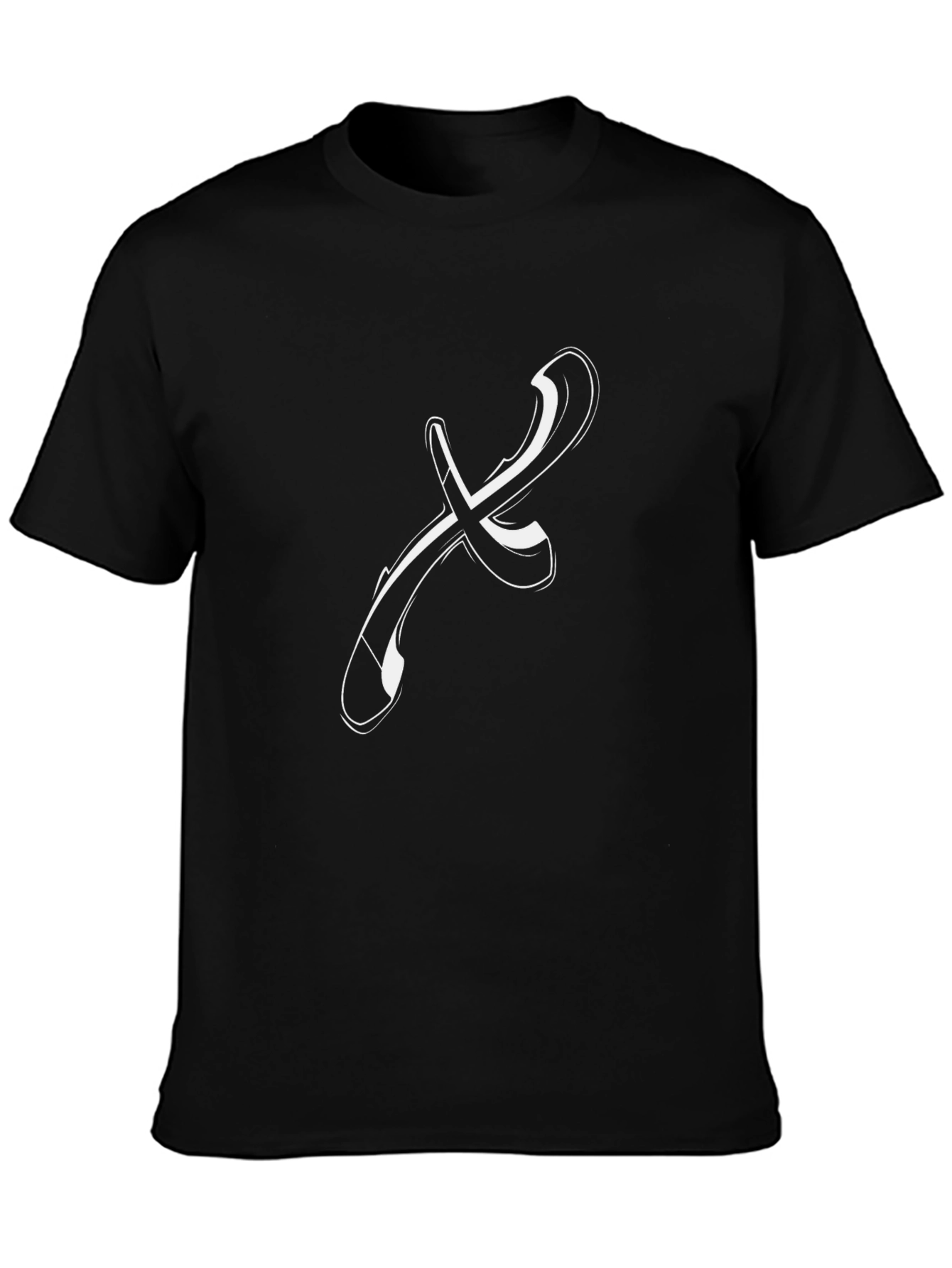 Abstract X Graphic Tee - Stylish Black Cotton T-Shirt