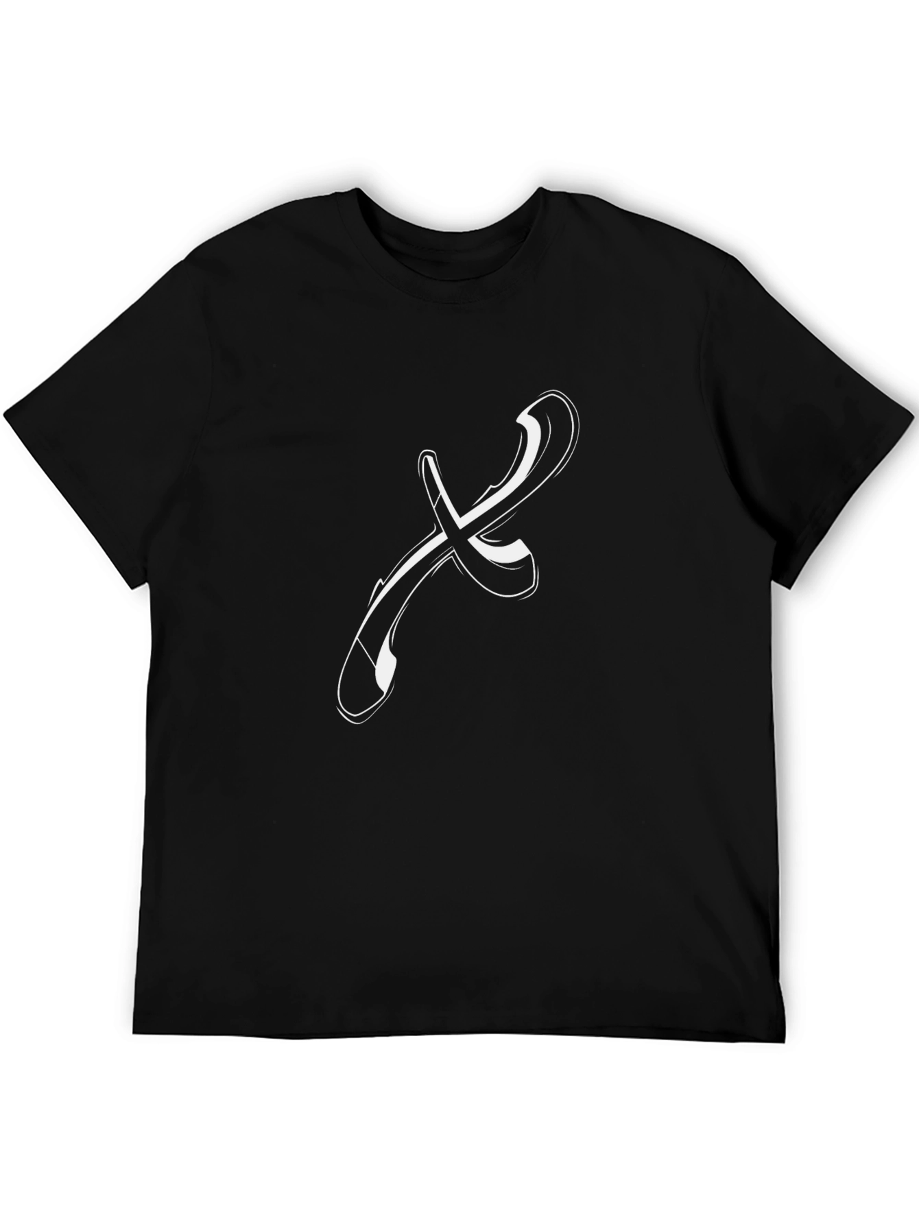 Abstract X Graphic Tee - Stylish Black Cotton T-Shirt