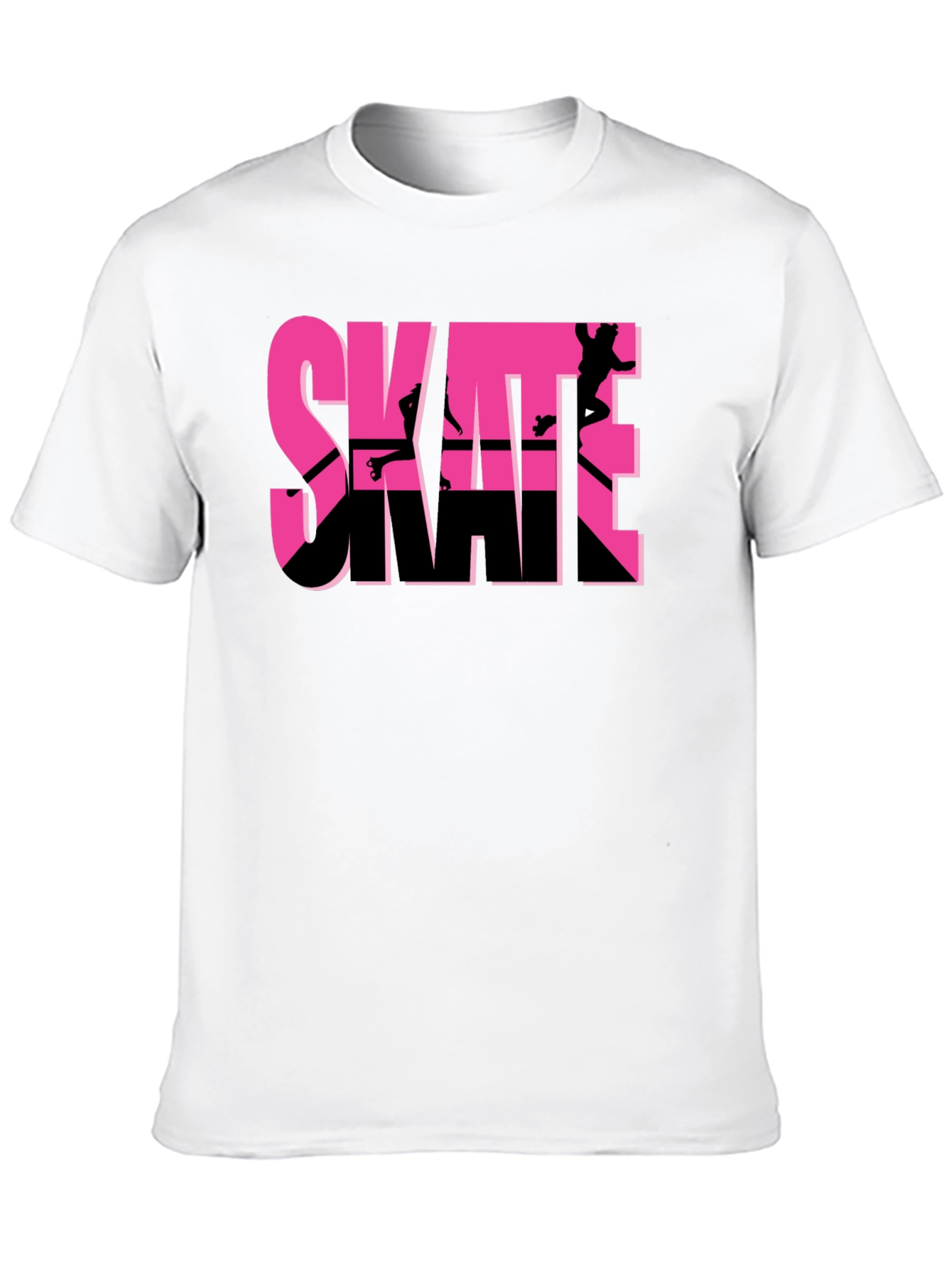 Skate Graphic T-Shirt - Black Pink Skateboarding Design