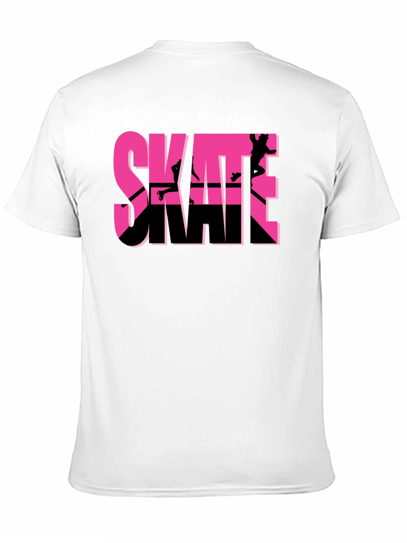 Skate Graphic T-Shirt - Black Pink Skateboarding Design