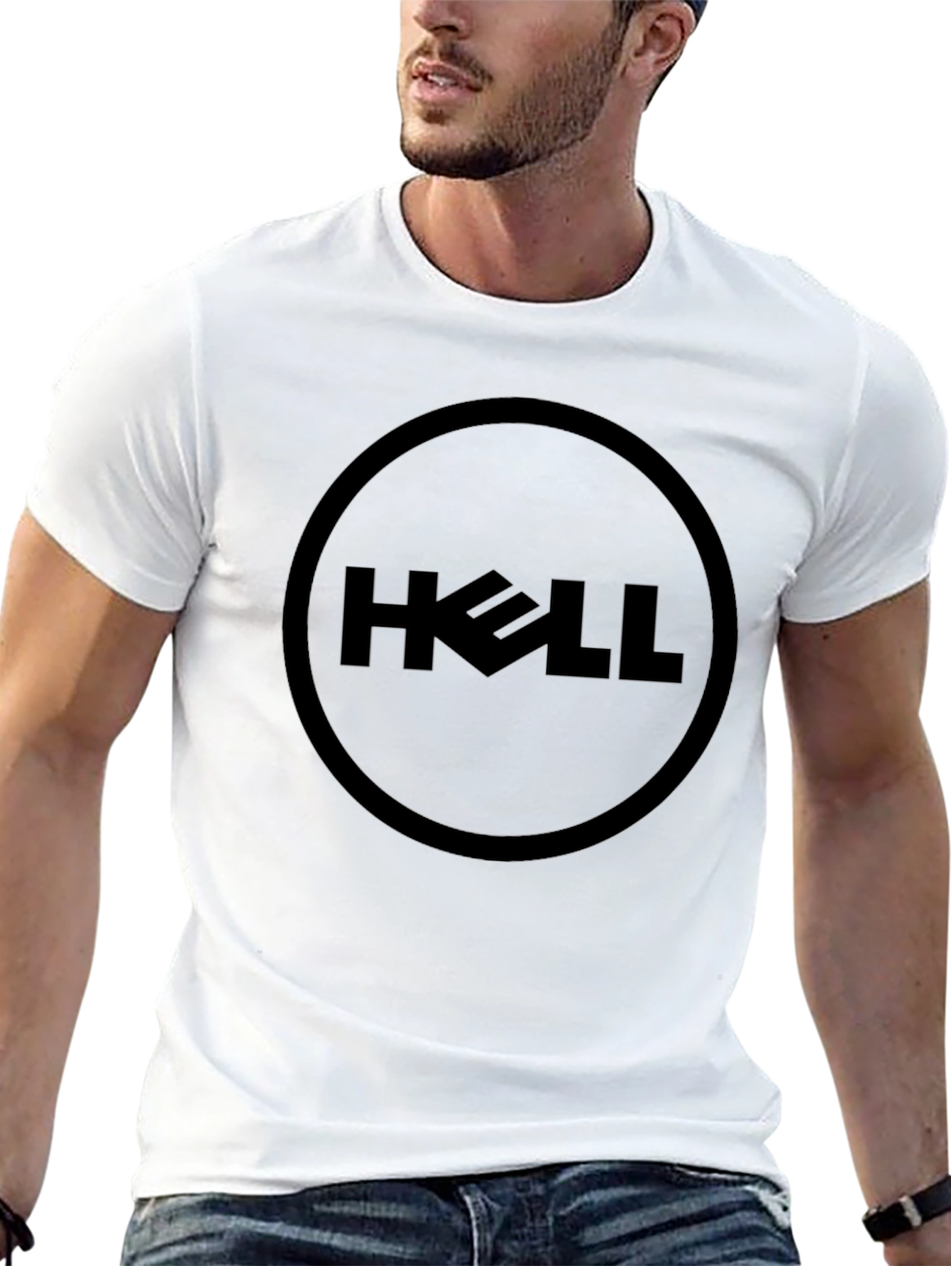 Humorous Black HELL Graphic Tee