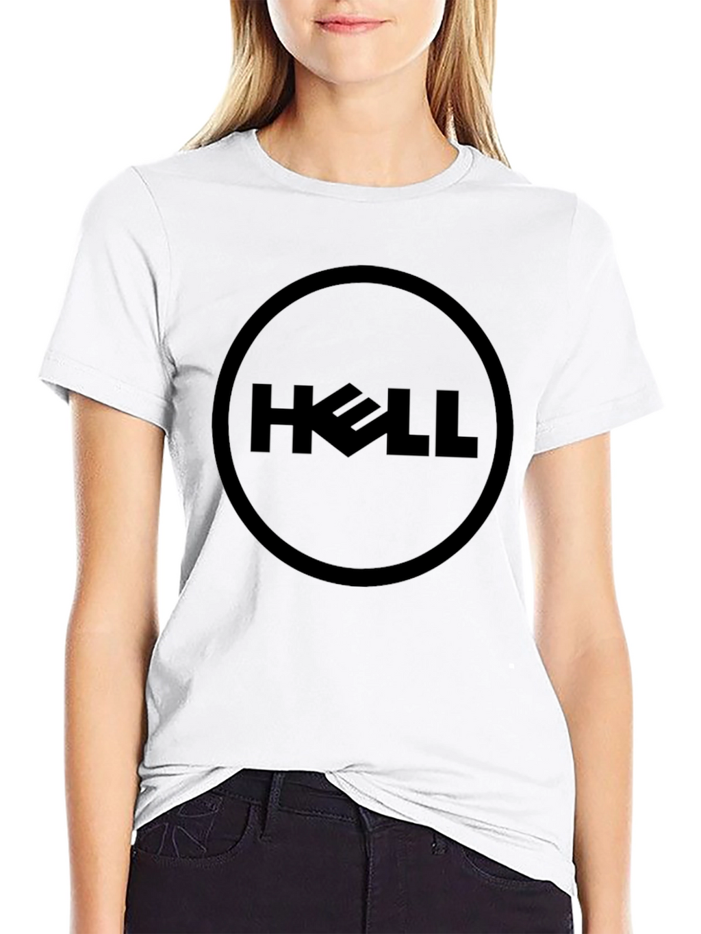 Humorous Black HELL Graphic Tee