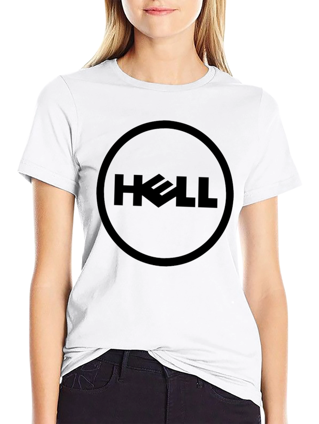 Humorous Black HELL Graphic Tee