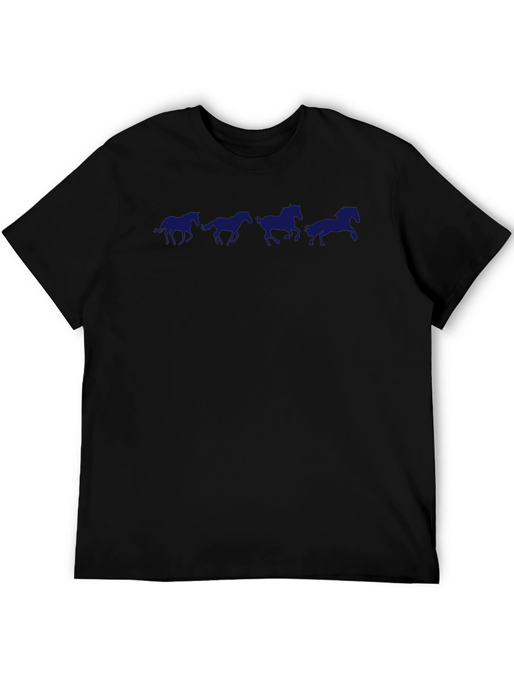 Horse Silhouette Graphic Tee - Black Cotton