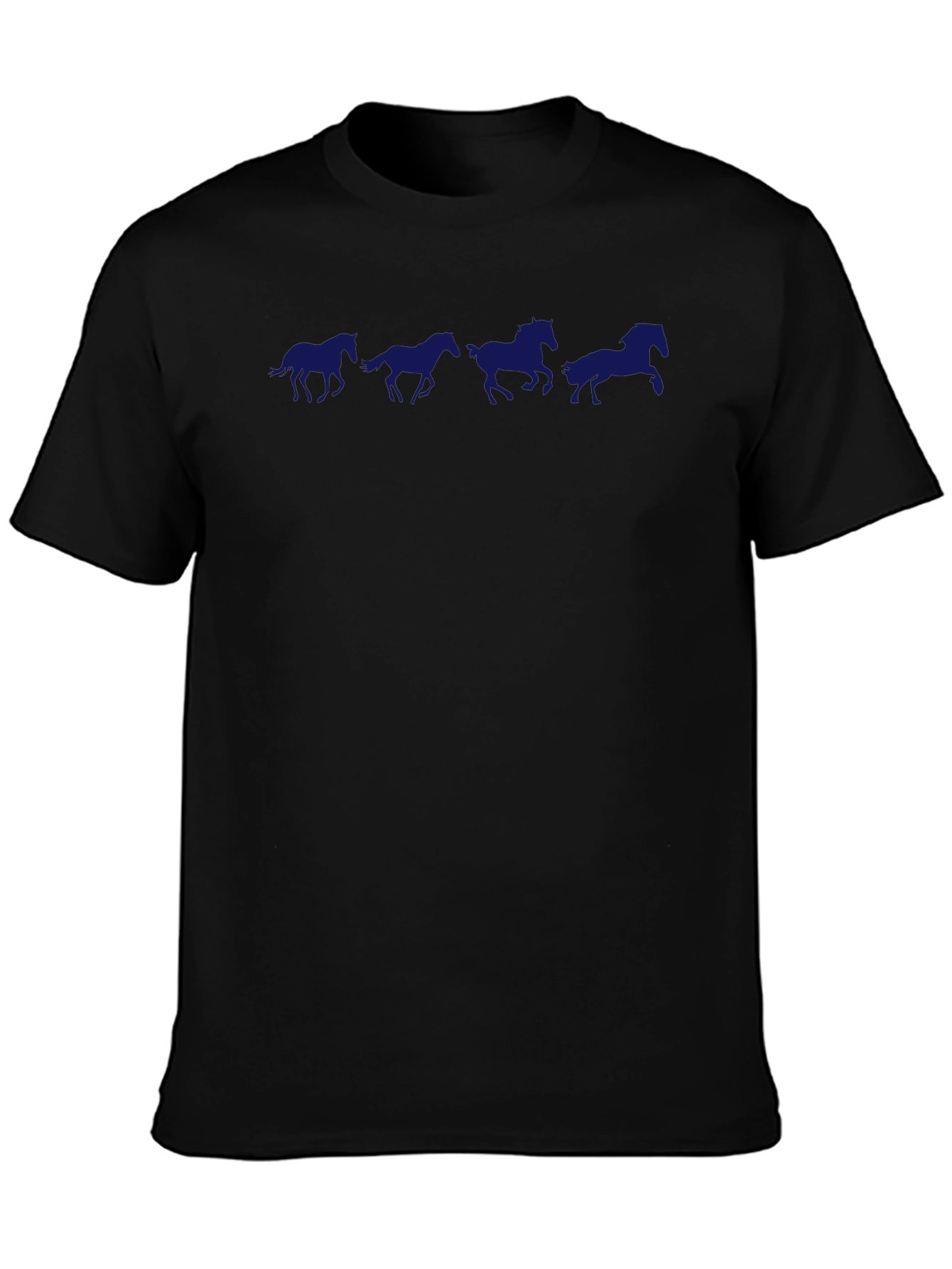 Horse Silhouette Graphic Tee - Black Cotton