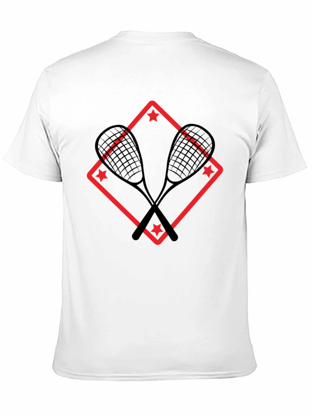 Squash Racket Graphic T-Shirt - Black