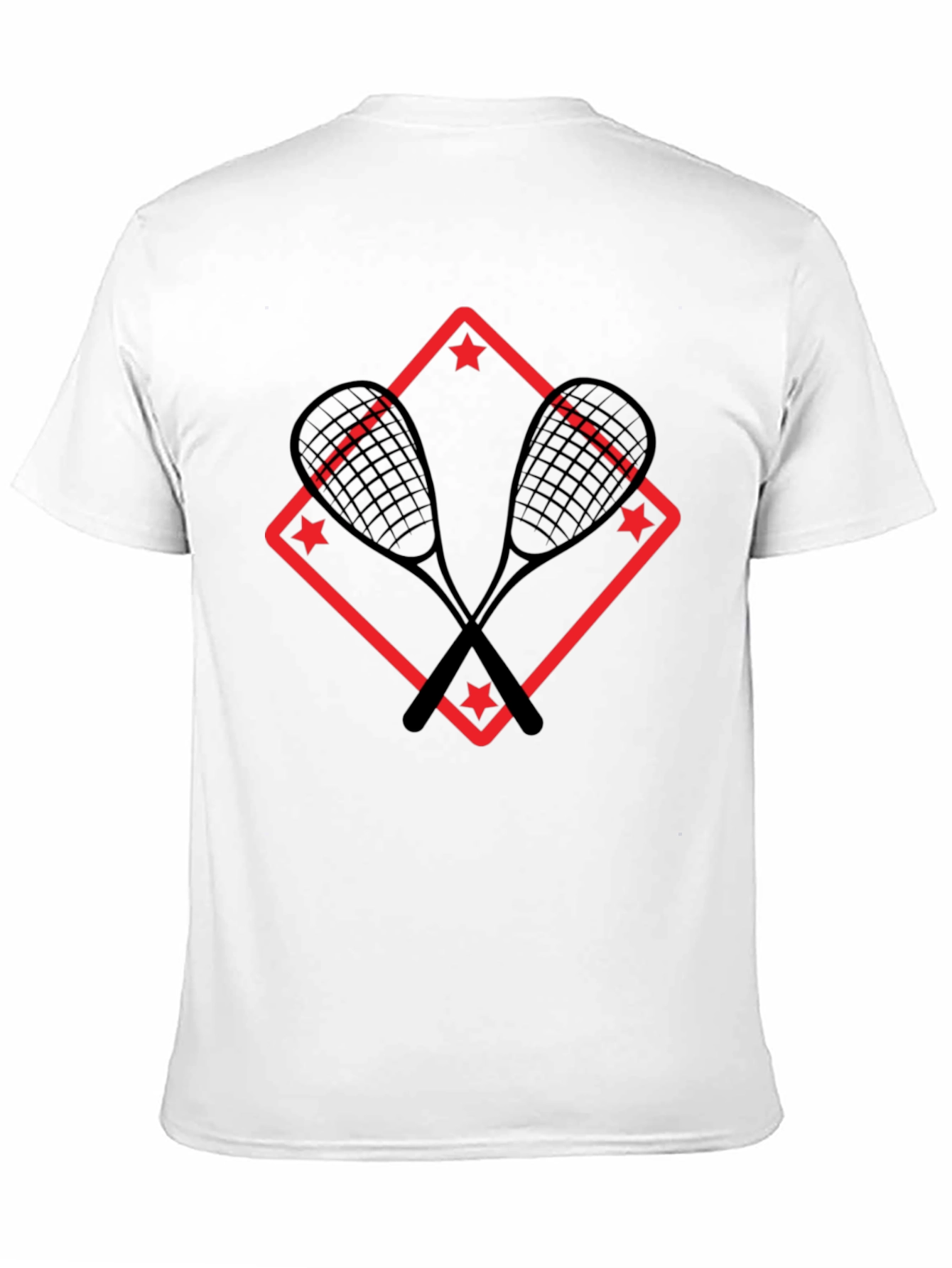 Squash Racket Graphic T-Shirt - Black