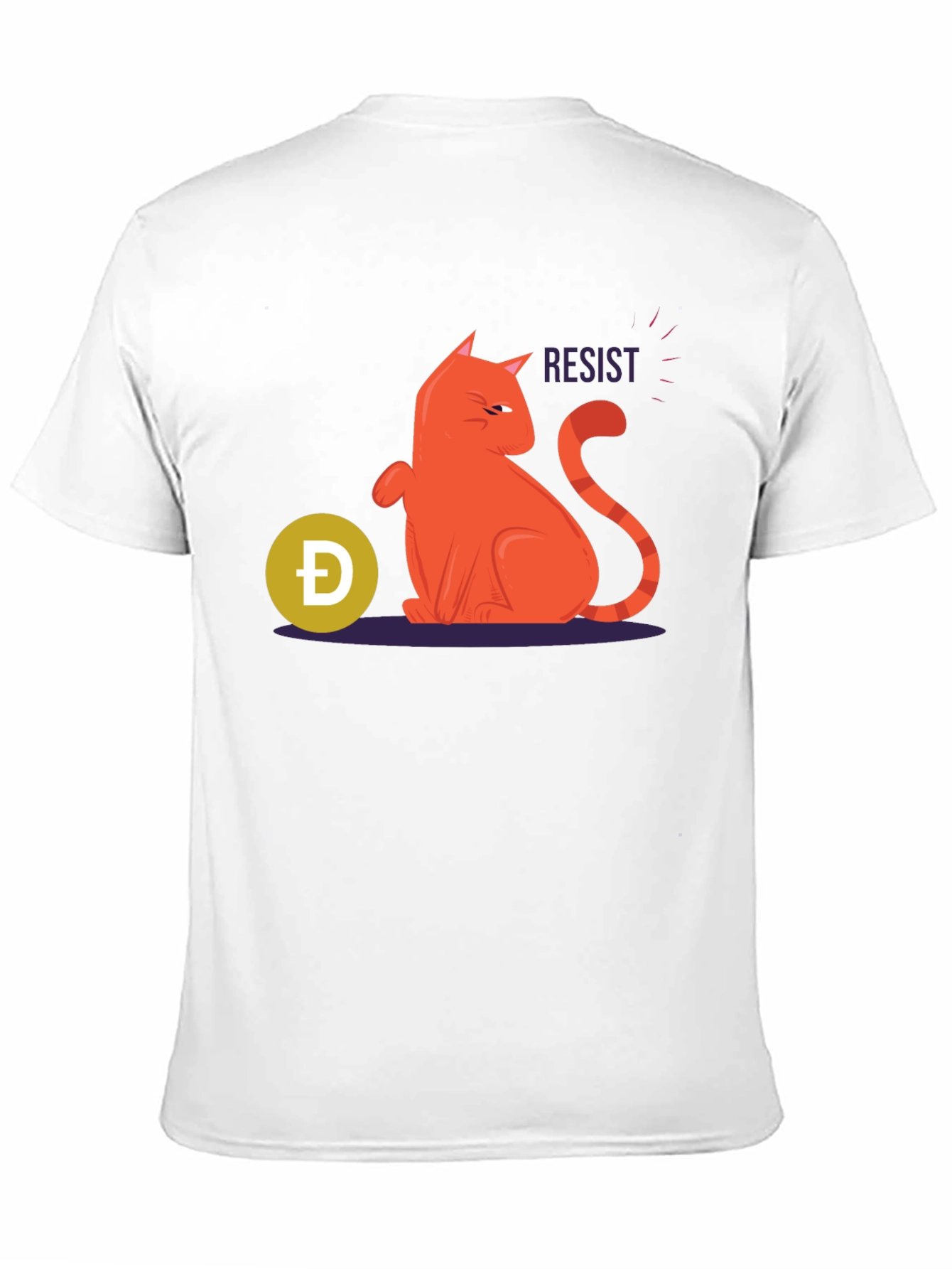 Resist Cat Graphic Tee - Black Cotton Casual Shirt