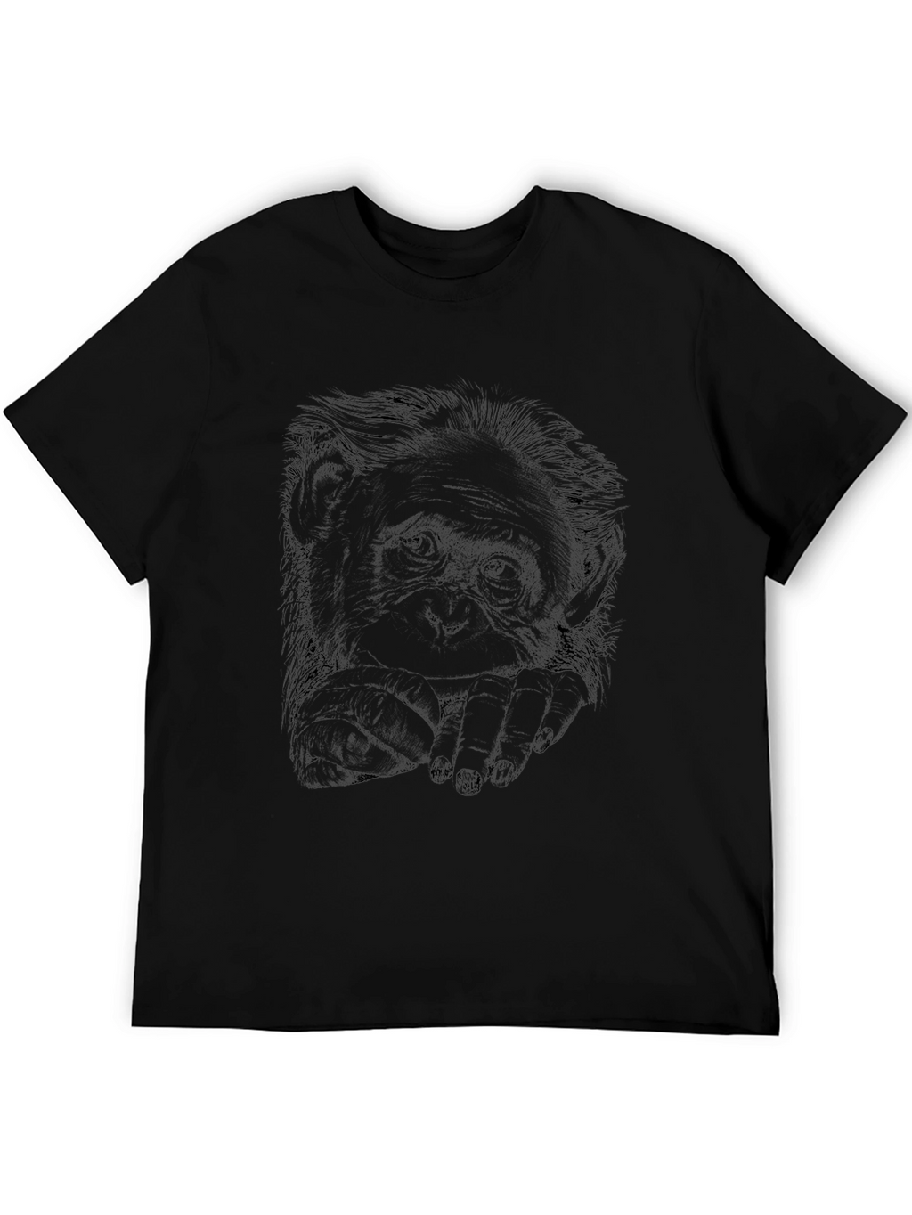 Cool Monkey Graphic Print Black T-Shirt