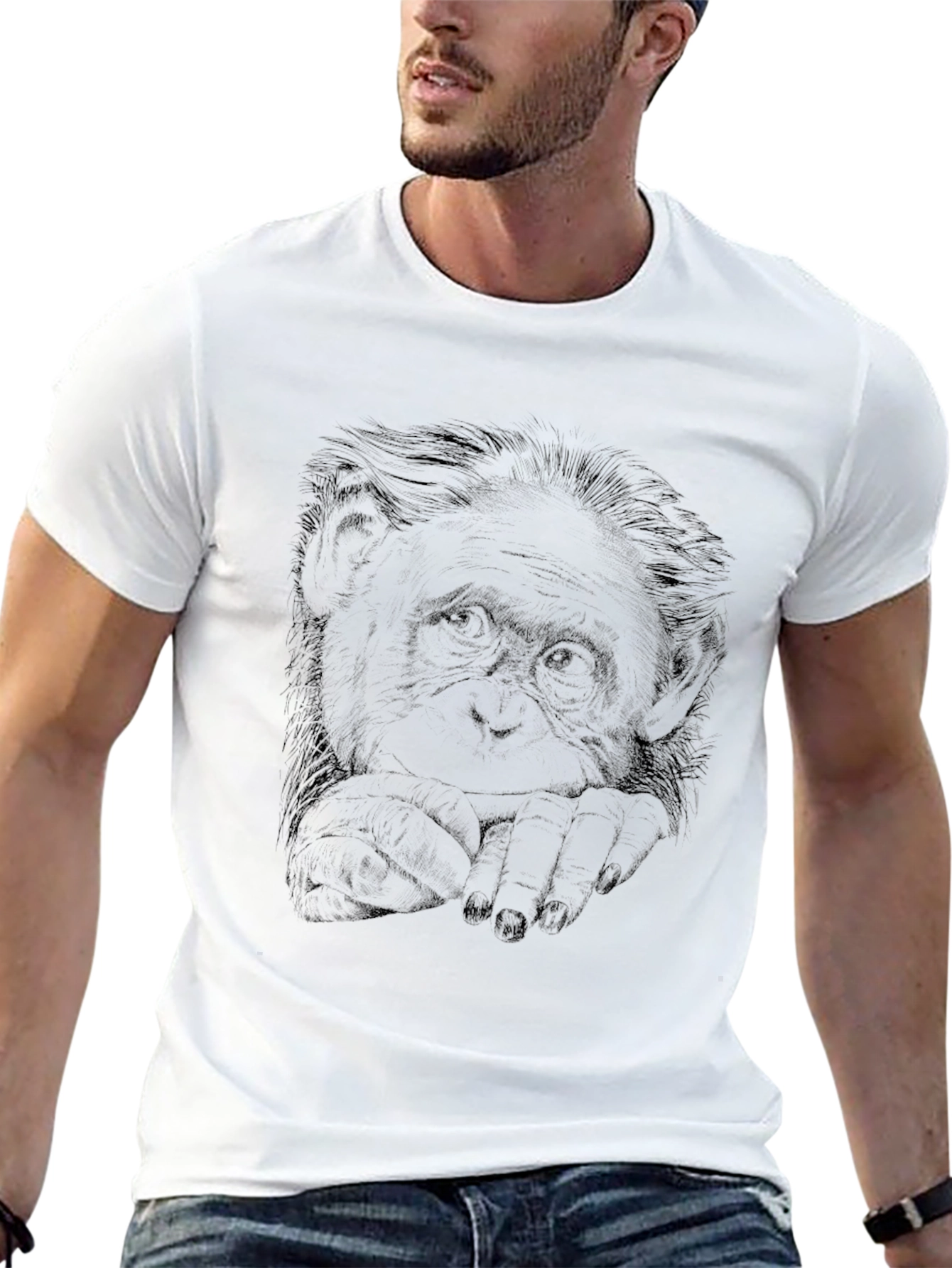 Cool Monkey Graphic Print Black T-Shirt