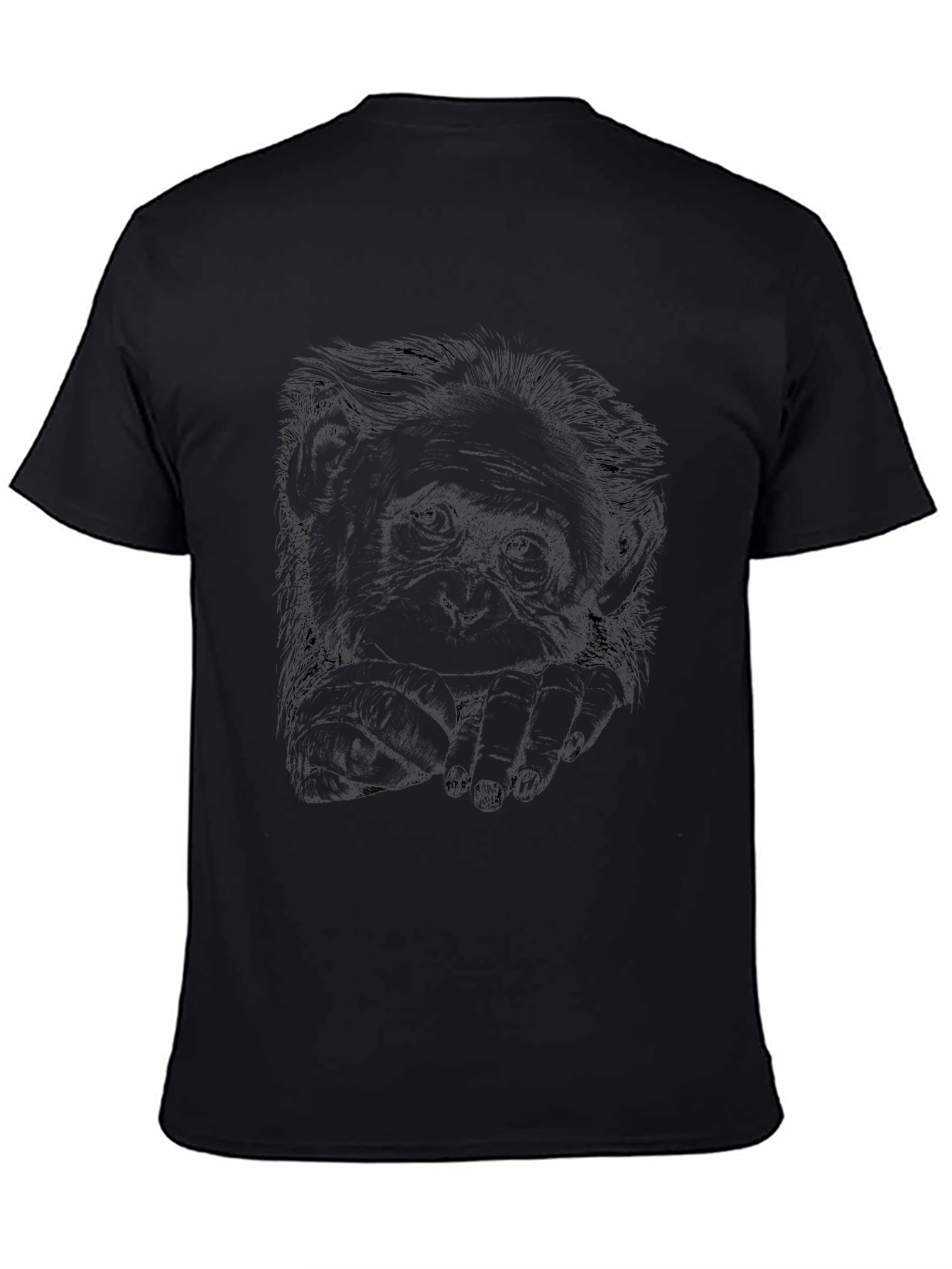 Cool Monkey Graphic Print Black T-Shirt