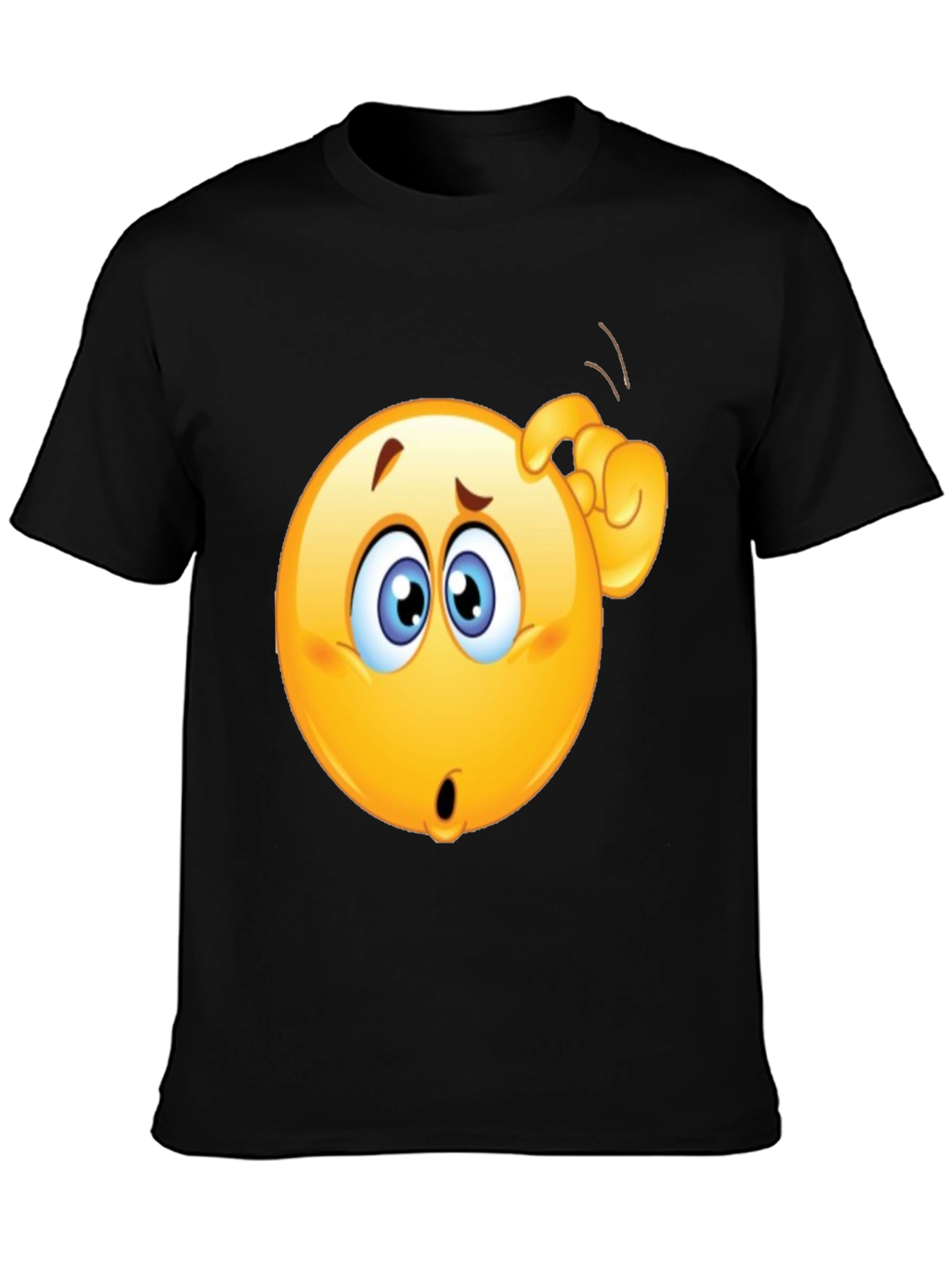 Confused Emoji T-Shirt - Black Cotton Tee