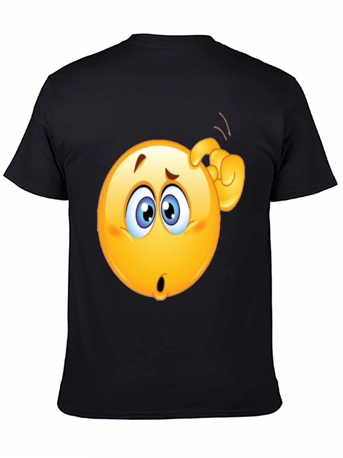 Confused Emoji T-Shirt - Black Cotton Tee
