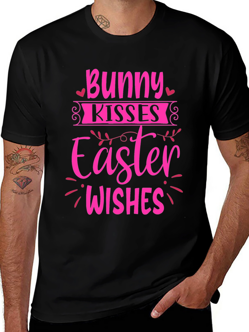 Bunny Kisses Easter Wishes Graphic Tee