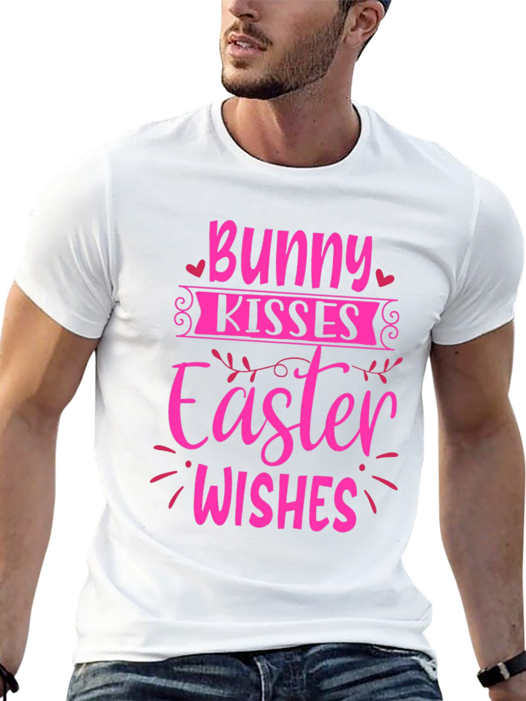 Bunny Kisses Easter Wishes Graphic Tee