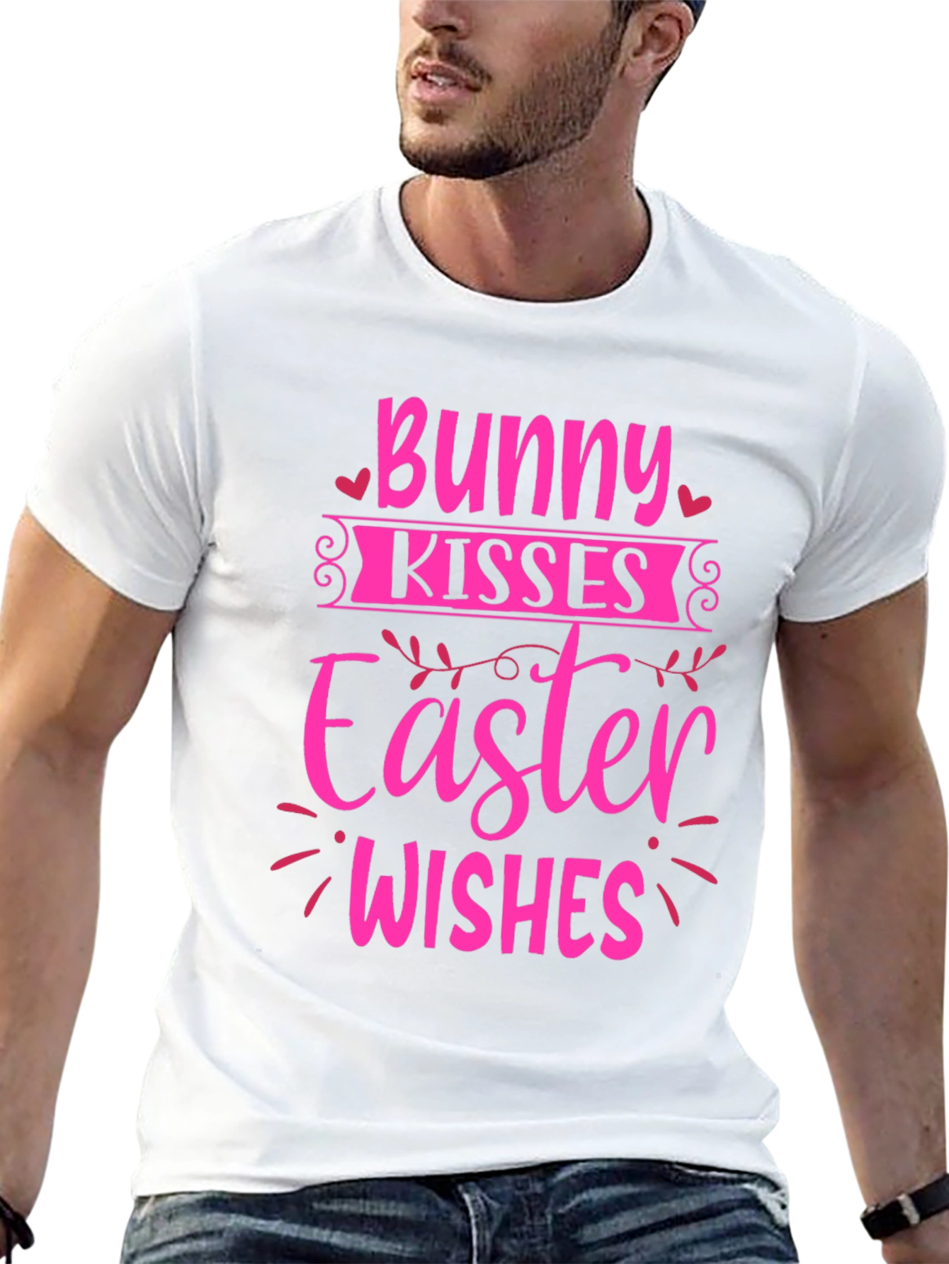 Bunny Kisses Easter Wishes Graphic Tee