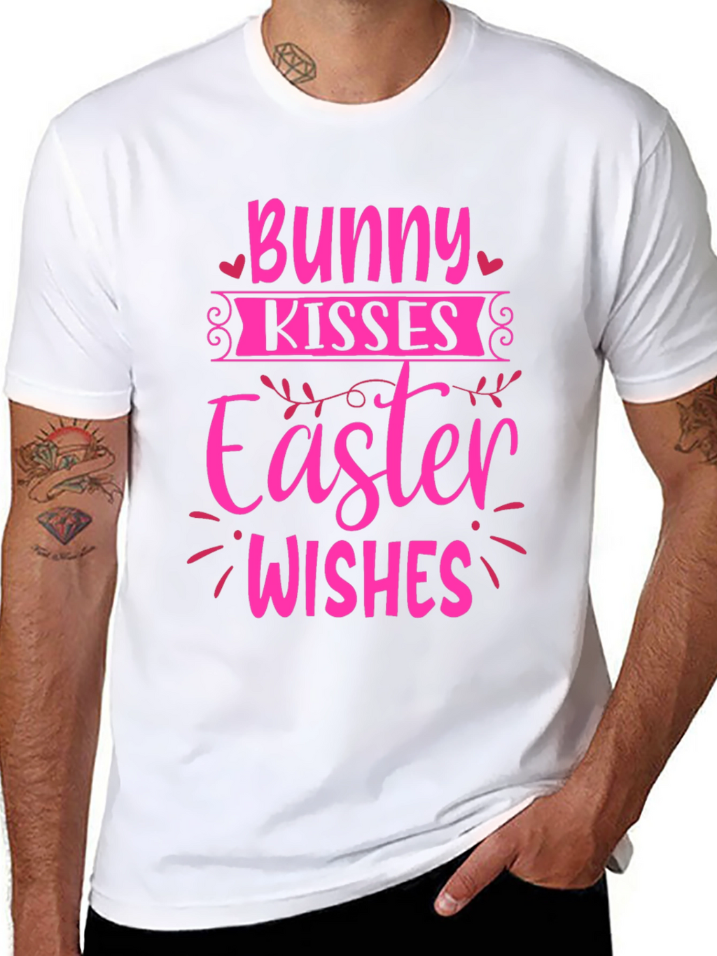 Bunny Kisses Easter Wishes Graphic Tee