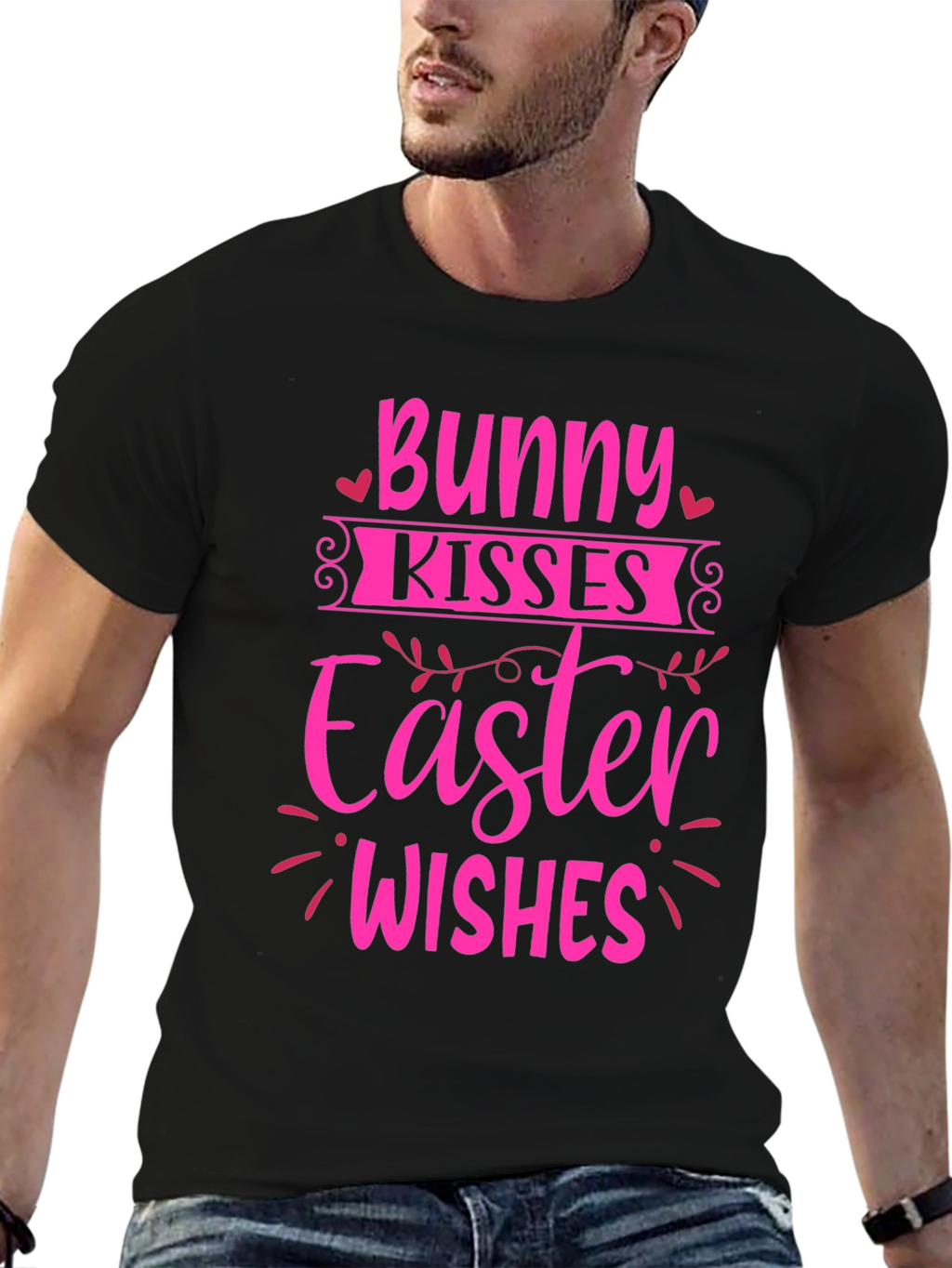Bunny Kisses Easter Wishes Graphic Tee