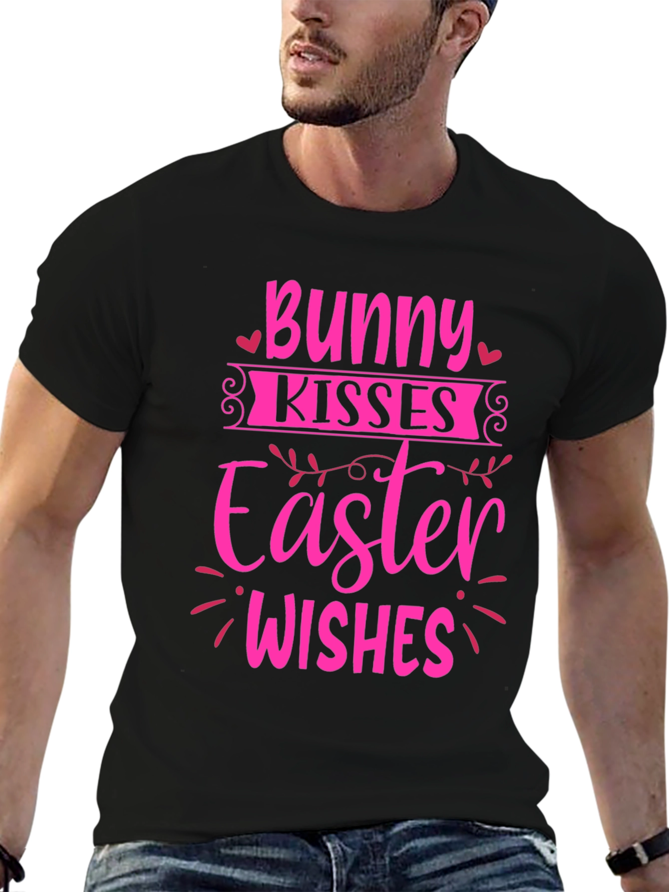 Bunny Kisses Easter Wishes Graphic Tee