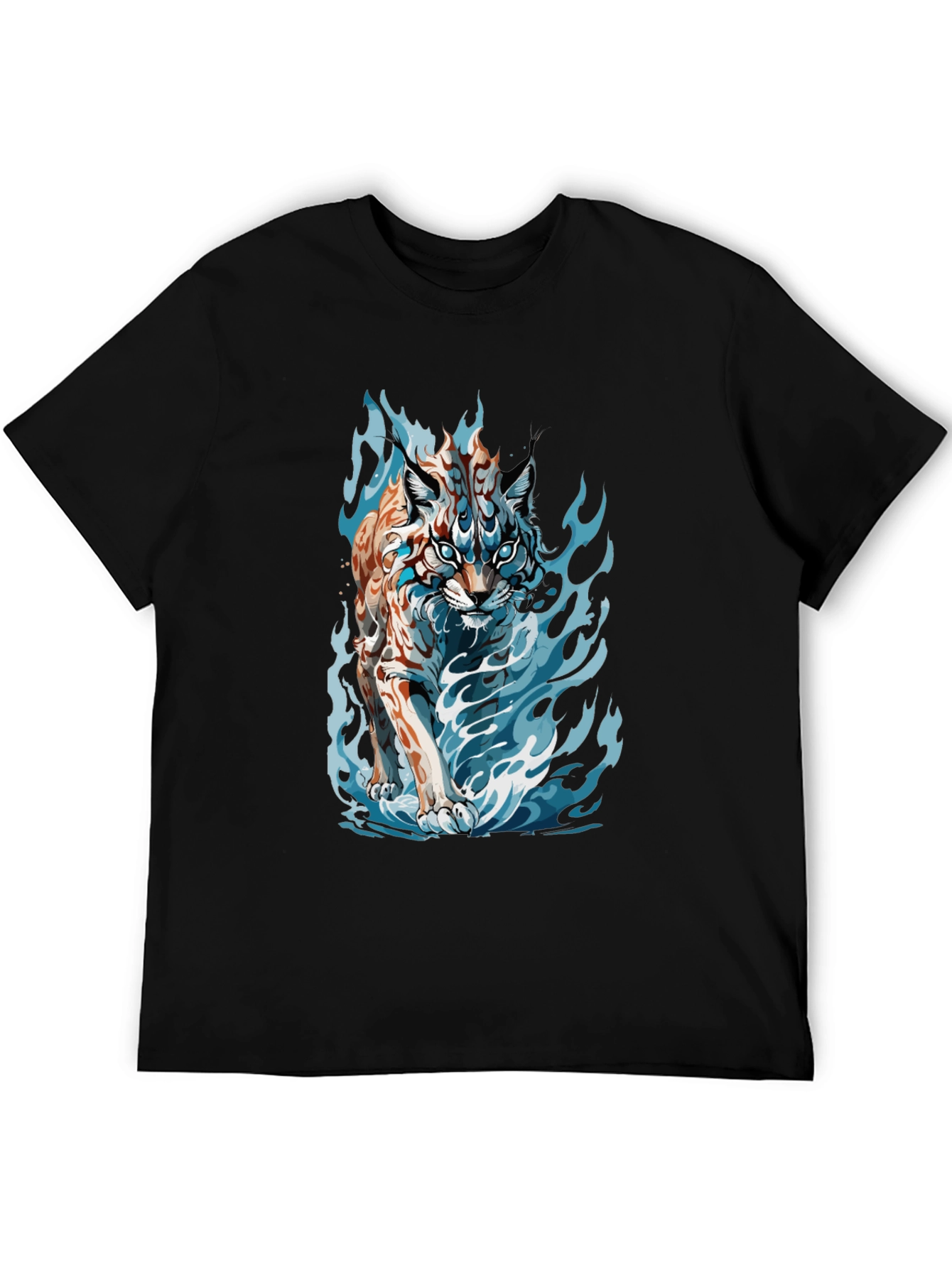 Tiger Fire Graphic Black Tee