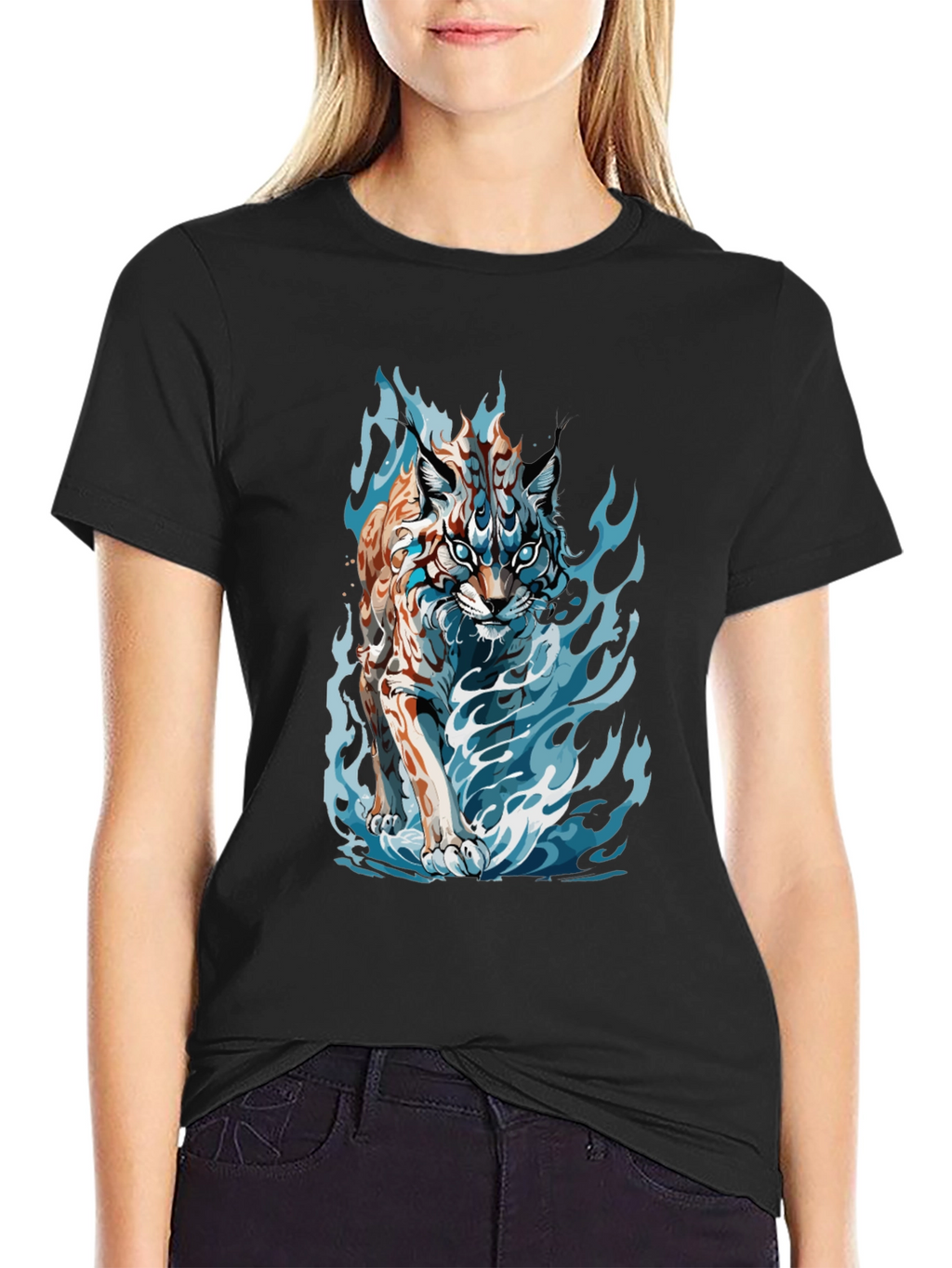 Tiger Fire Graphic Black Tee