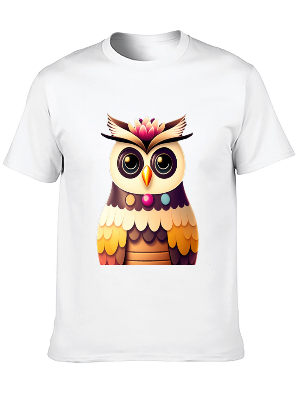 Cute Owl Graphic Tee - Black Casual T-Shirt
