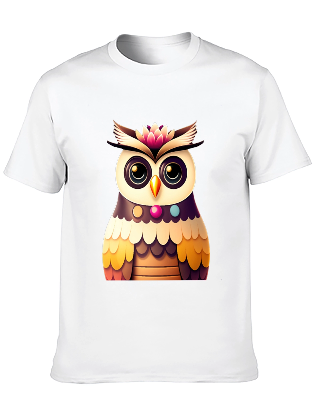 Cute Owl Graphic Tee - Black Casual T-Shirt