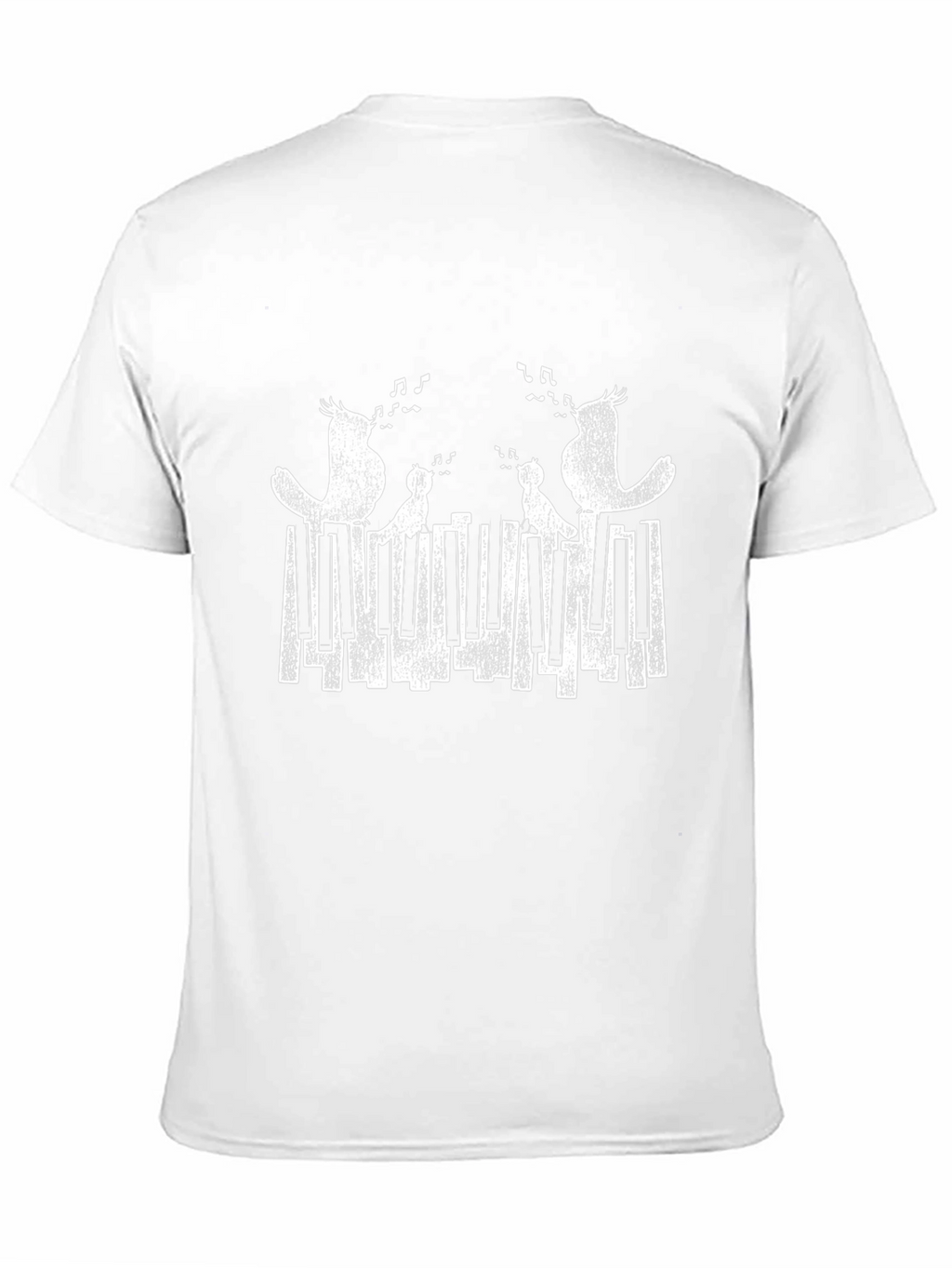 Musical Birds Piano Keys Graphic T-Shirt