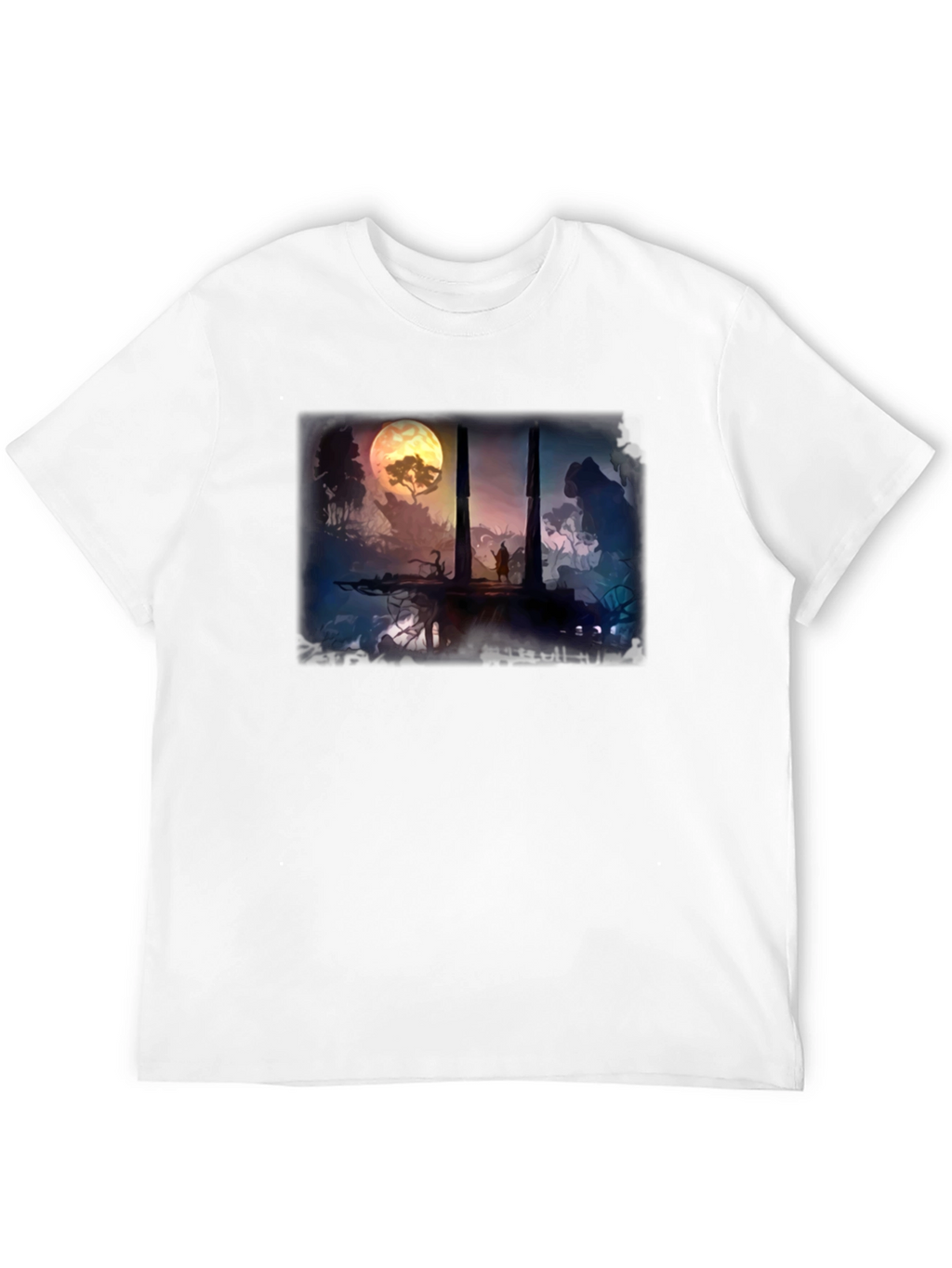 Fantasy Landscape Black T-Shirt