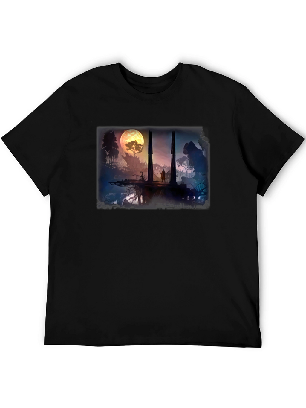 Fantasy Landscape Black T-Shirt