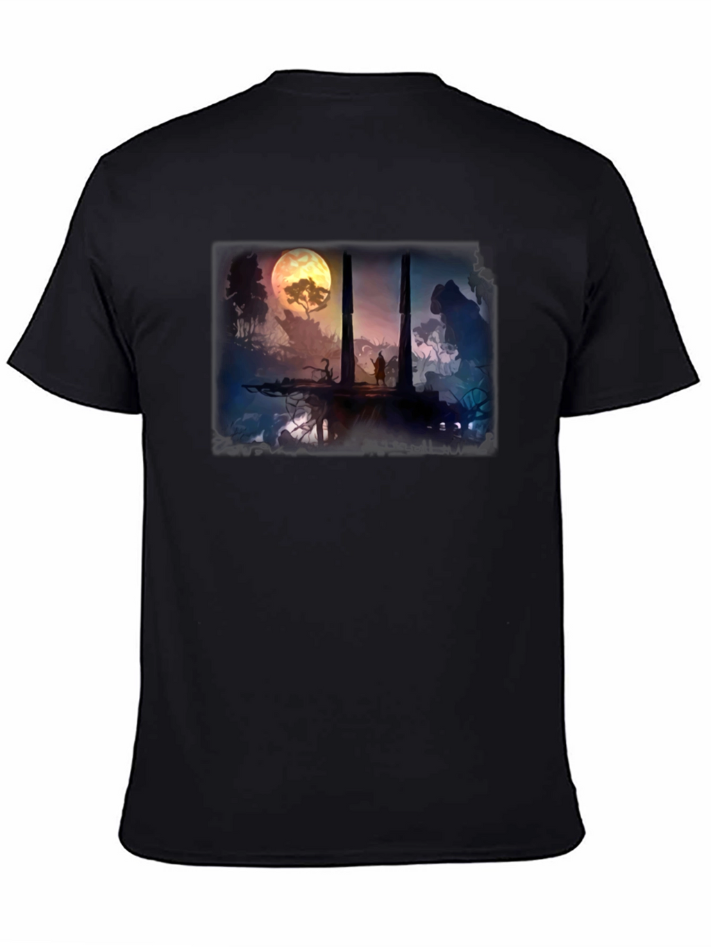 Fantasy Landscape Black T-Shirt